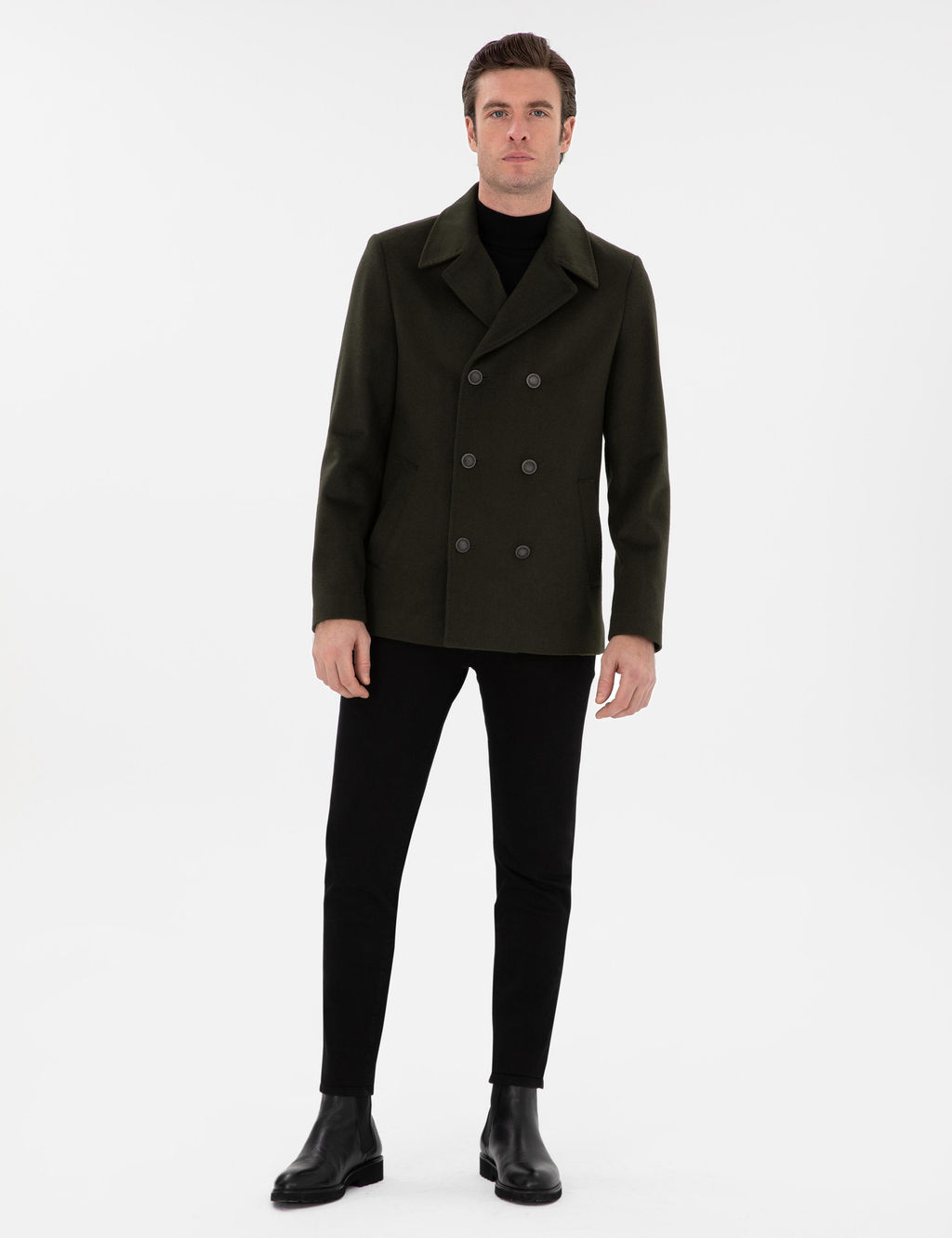 Haki Slim Fit Stamp Pate