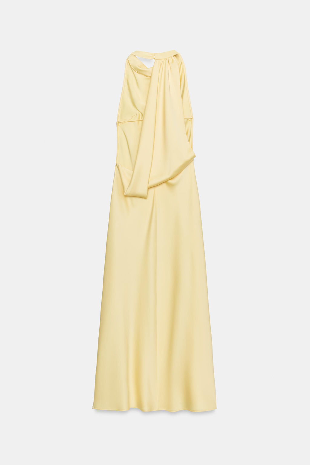 VESTIDO MIDI HALTER DRAPEADO ESPALDA / Amarillo - Zara фото 6