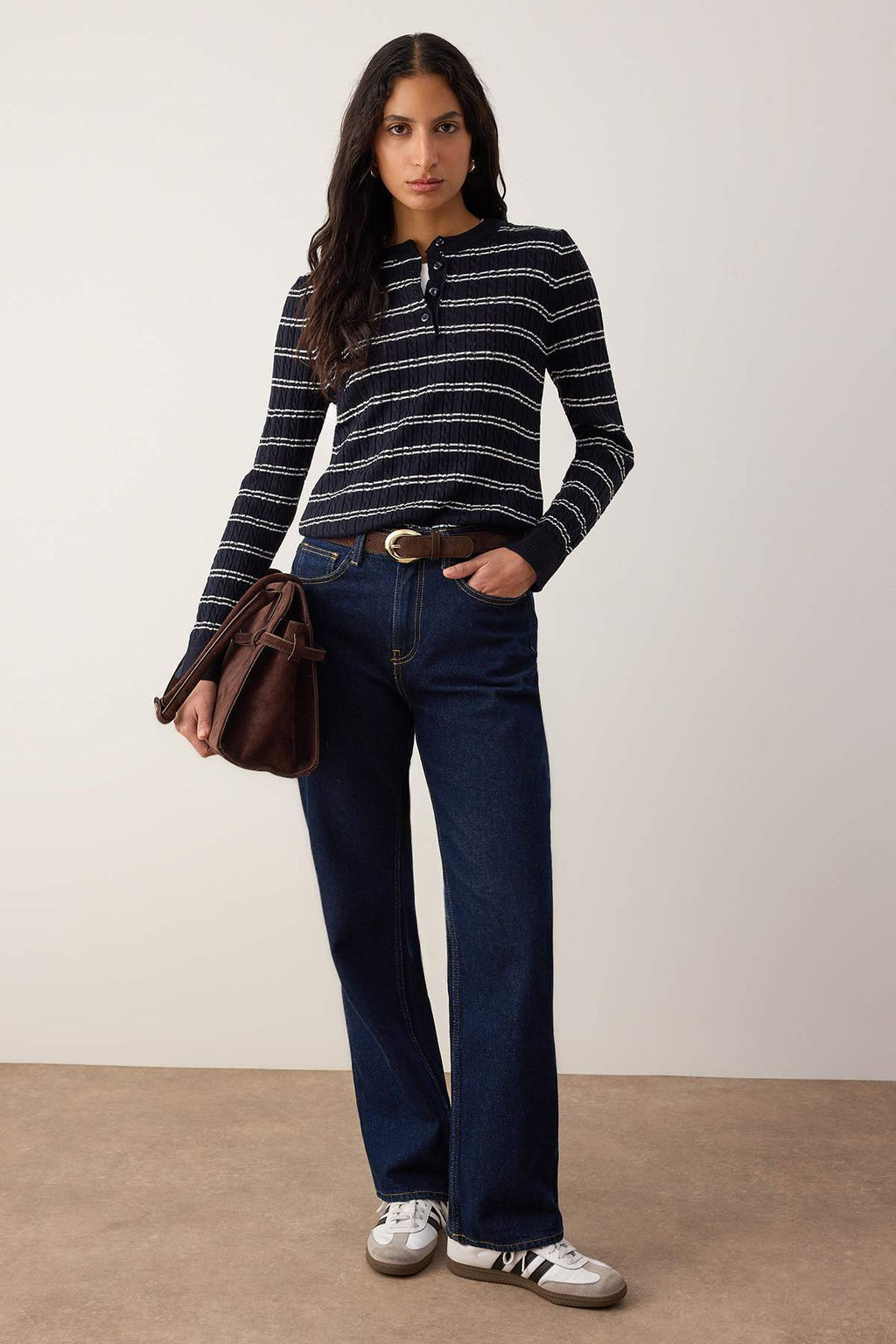 Siyah-Ekru*001 Bisiklet Yaka 2li Triko Kazak TWOAW26KZ00187 - Trendyolmilla фото 9