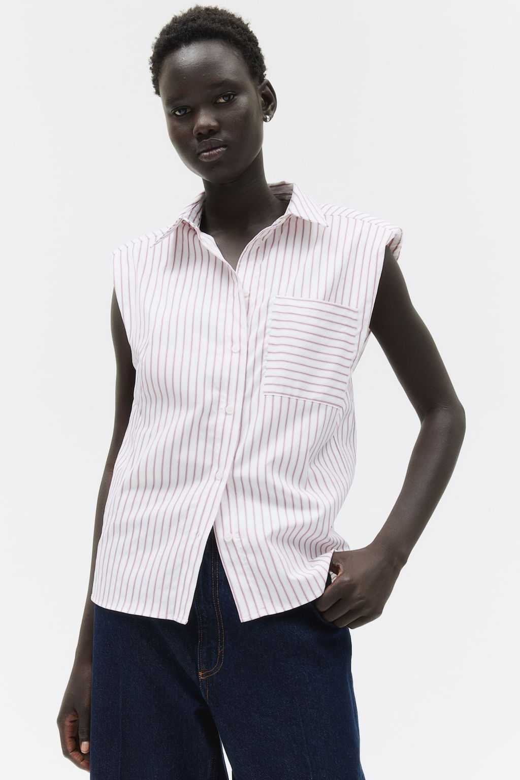 Camisa sin mangas con hombreras - H&m фото 2