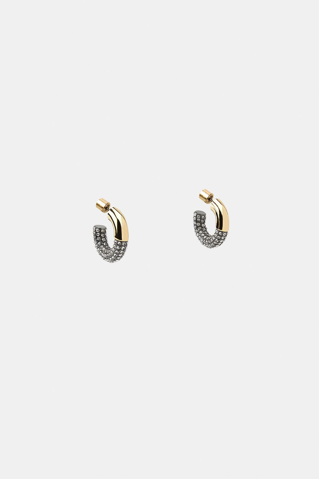 RHINESTONE HOOP EARRINGS - Zara фото 8