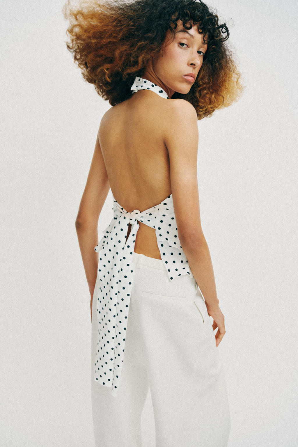 TOP HALTER LUNARES / Blanco / Negro - Zara фото 7