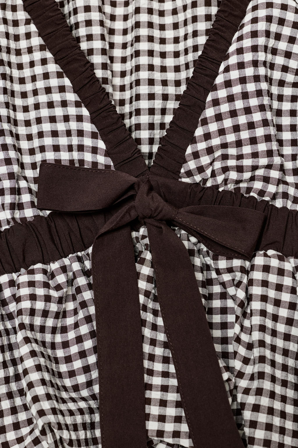 TOP GLOBO CUADRO VICHY LAZO / Marr?n / Crudo - Zara фото 9