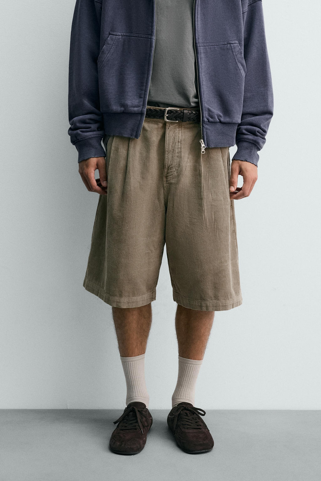 LIMITED EDITION WIDE-LEG CORDUROY BERMUDA SHORTS - Zara фото 17