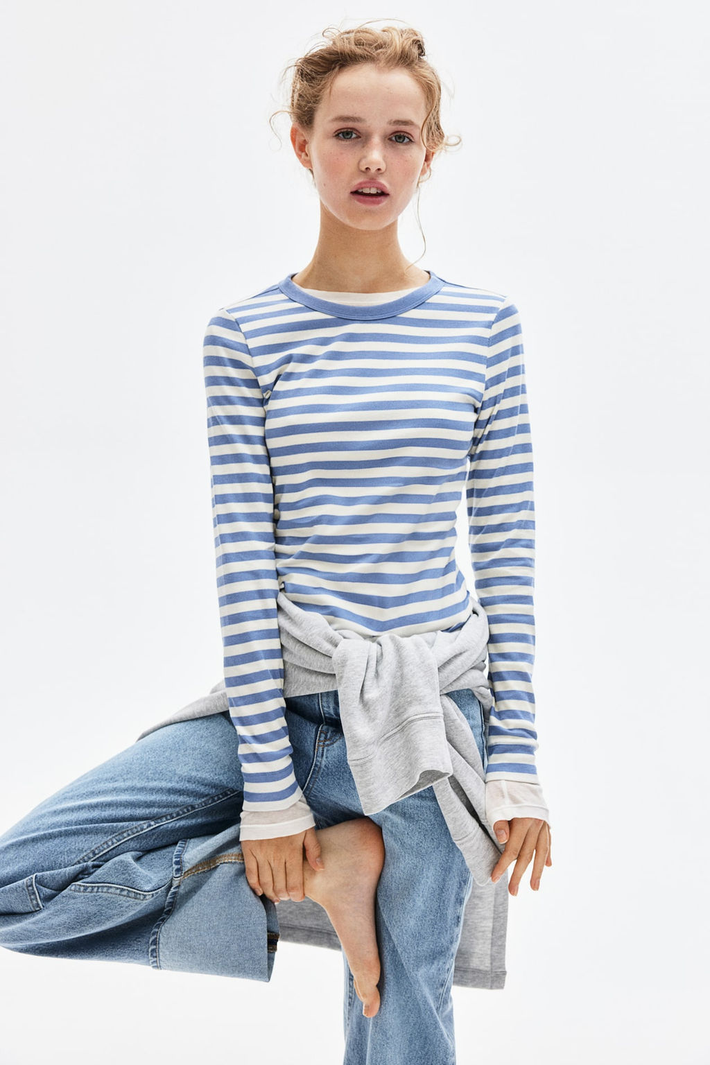 Camiseta en punto de canale - H&m фото 3