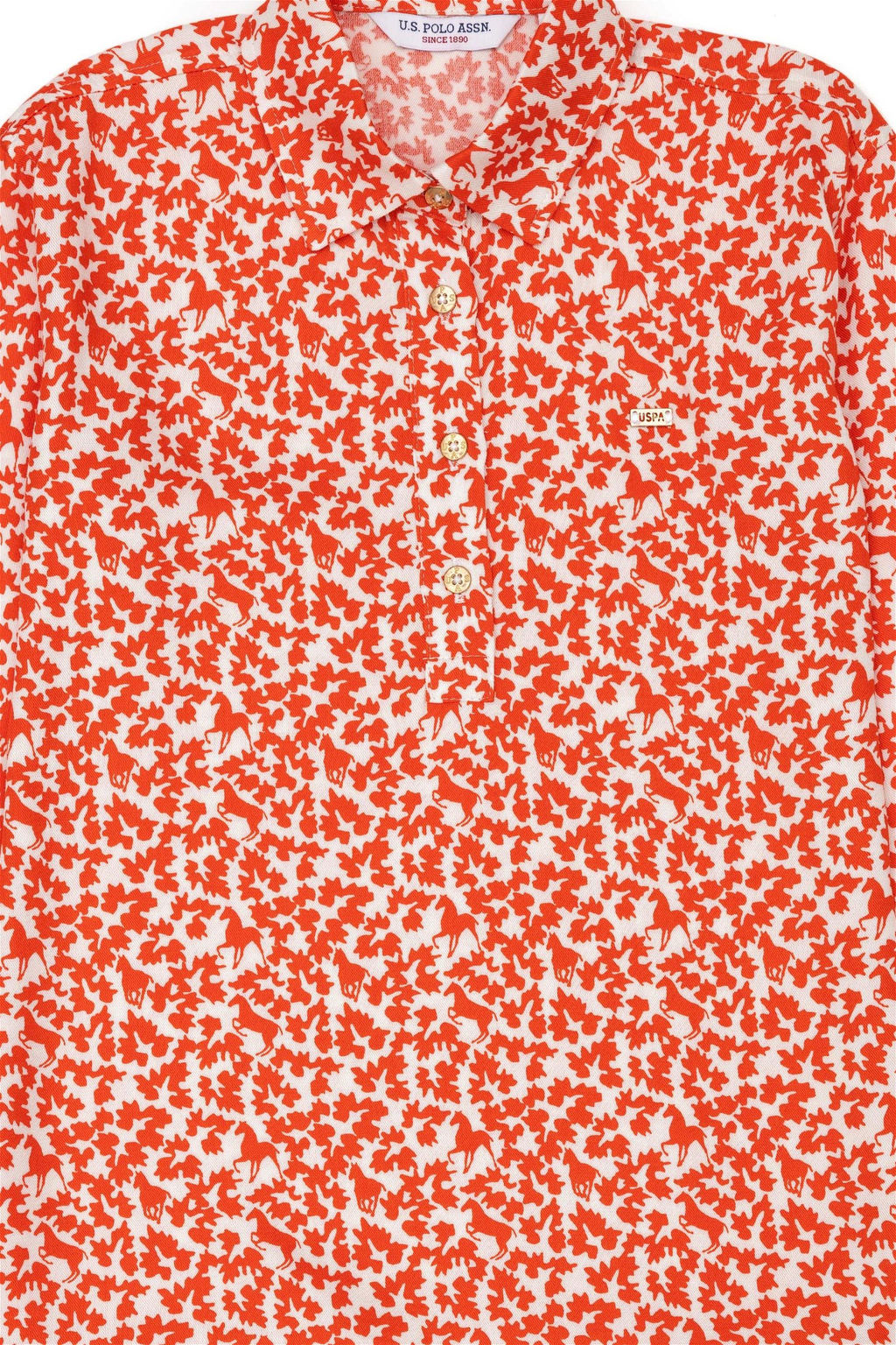 Оранжевое тканое платье для девочки - U.s. polo assn фото 9