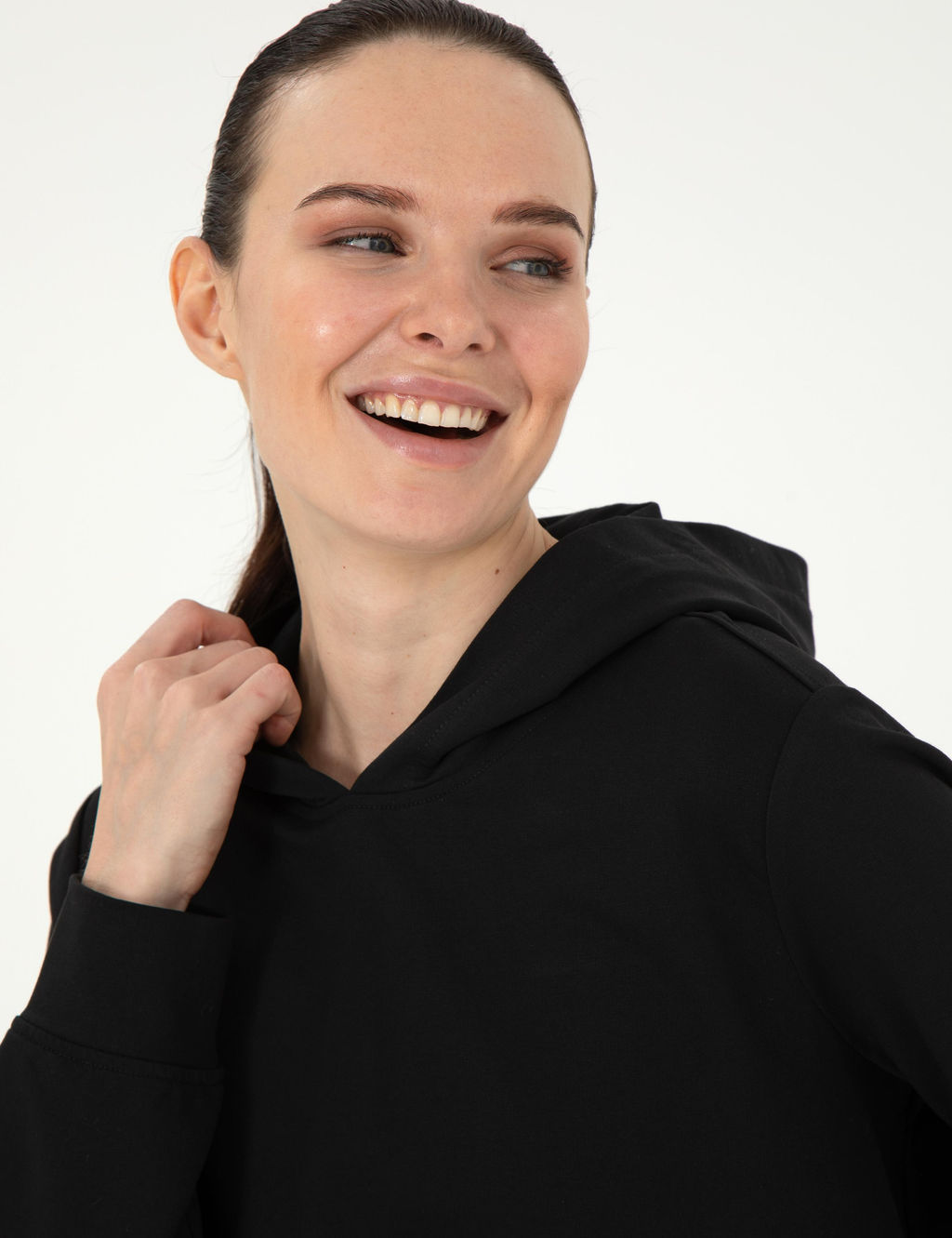 Siyah Oversize Kap__onlu Sweatshirt - Pierre cardin фото 2