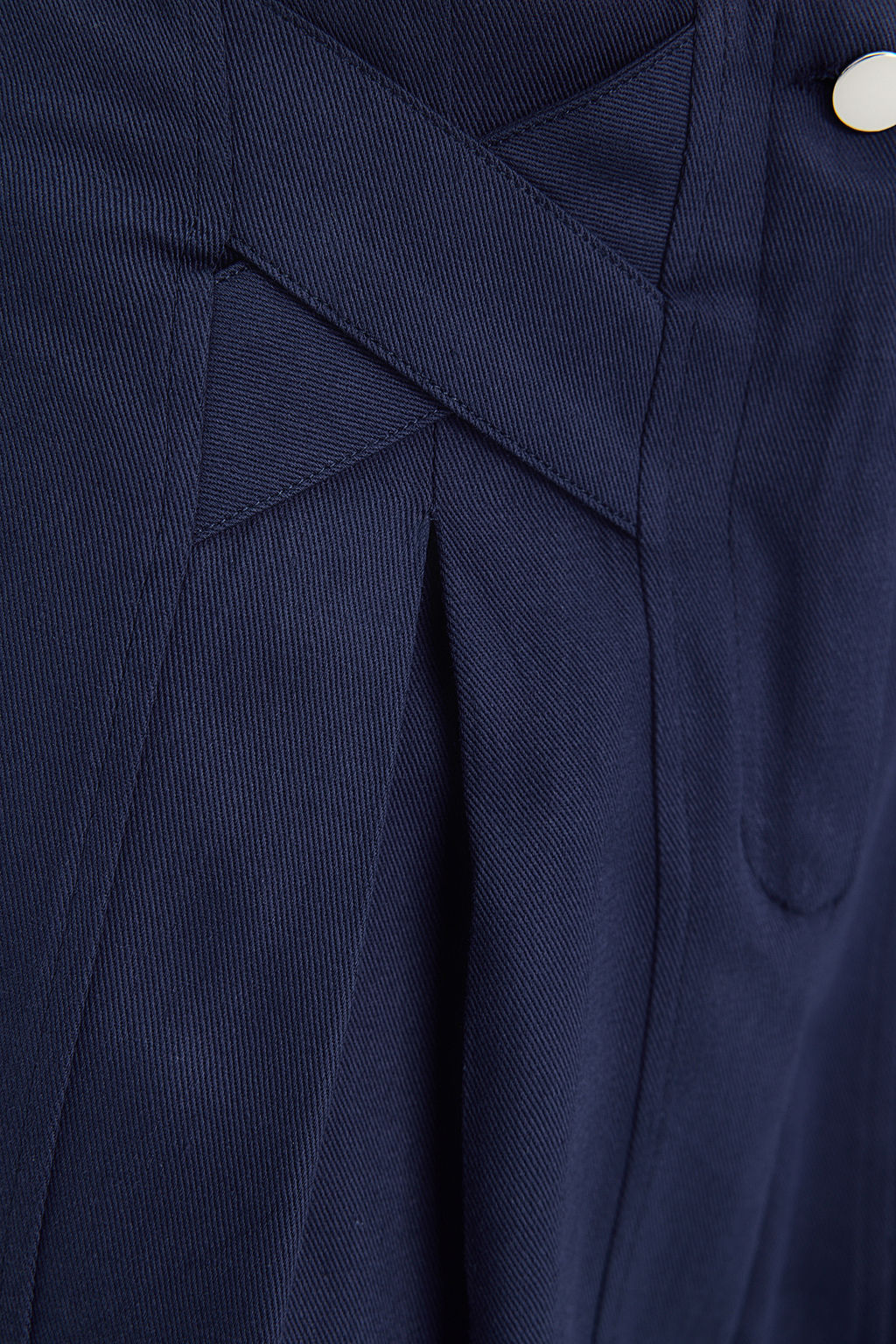 Lacivert Pamuklu Havuc Kal?p Serit Detayl? Dokuma Pantolon TWOAW22PL0342