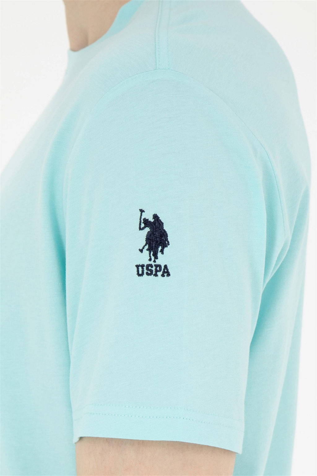 Мужская базовая футболка цвета водного зеленого цвета - U.s. polo assn фото 7