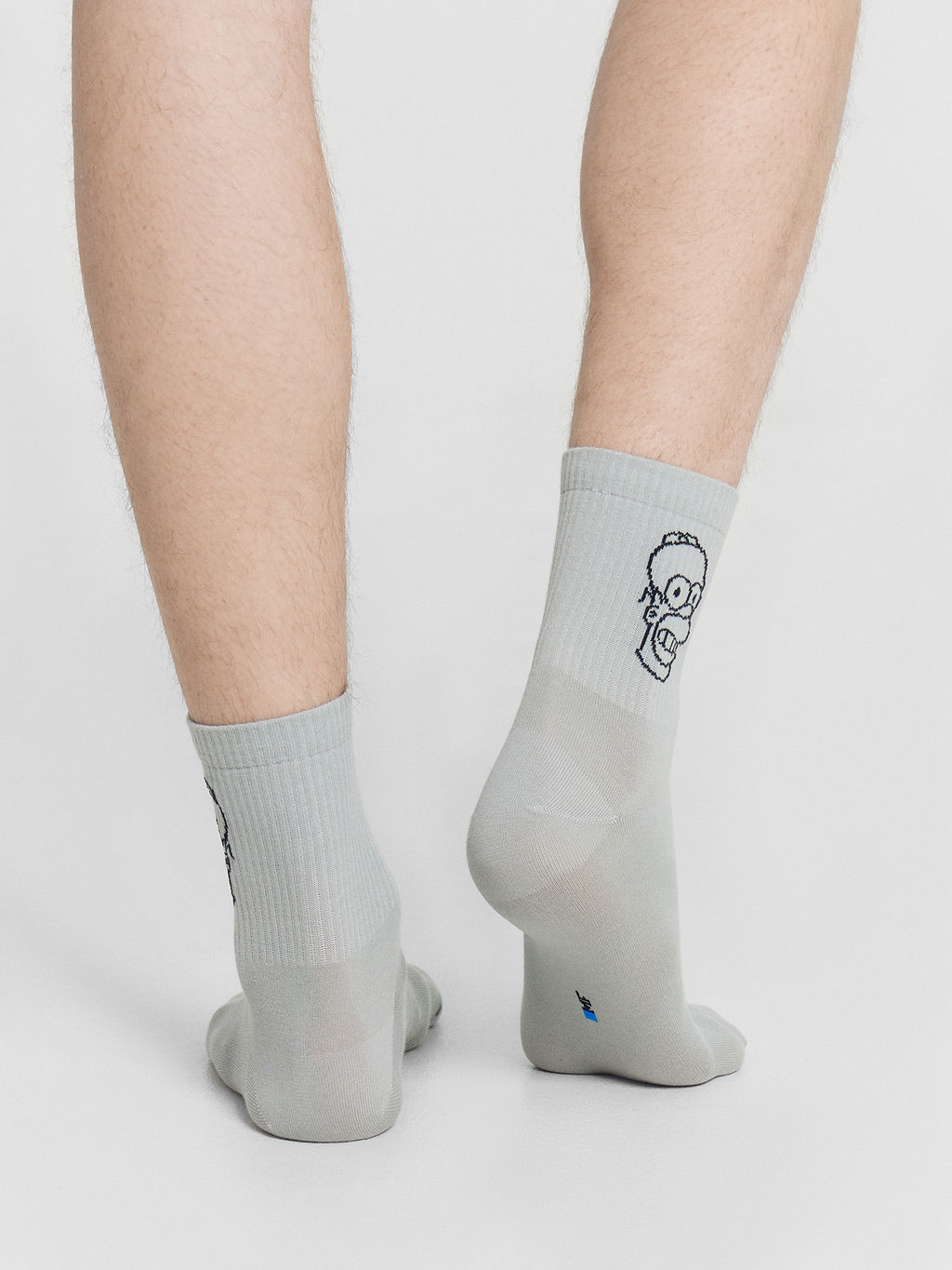 Цена за 5 пар! Носки мужские серые с узором в виде Гомера Симпсона - Mark formelle фото 4