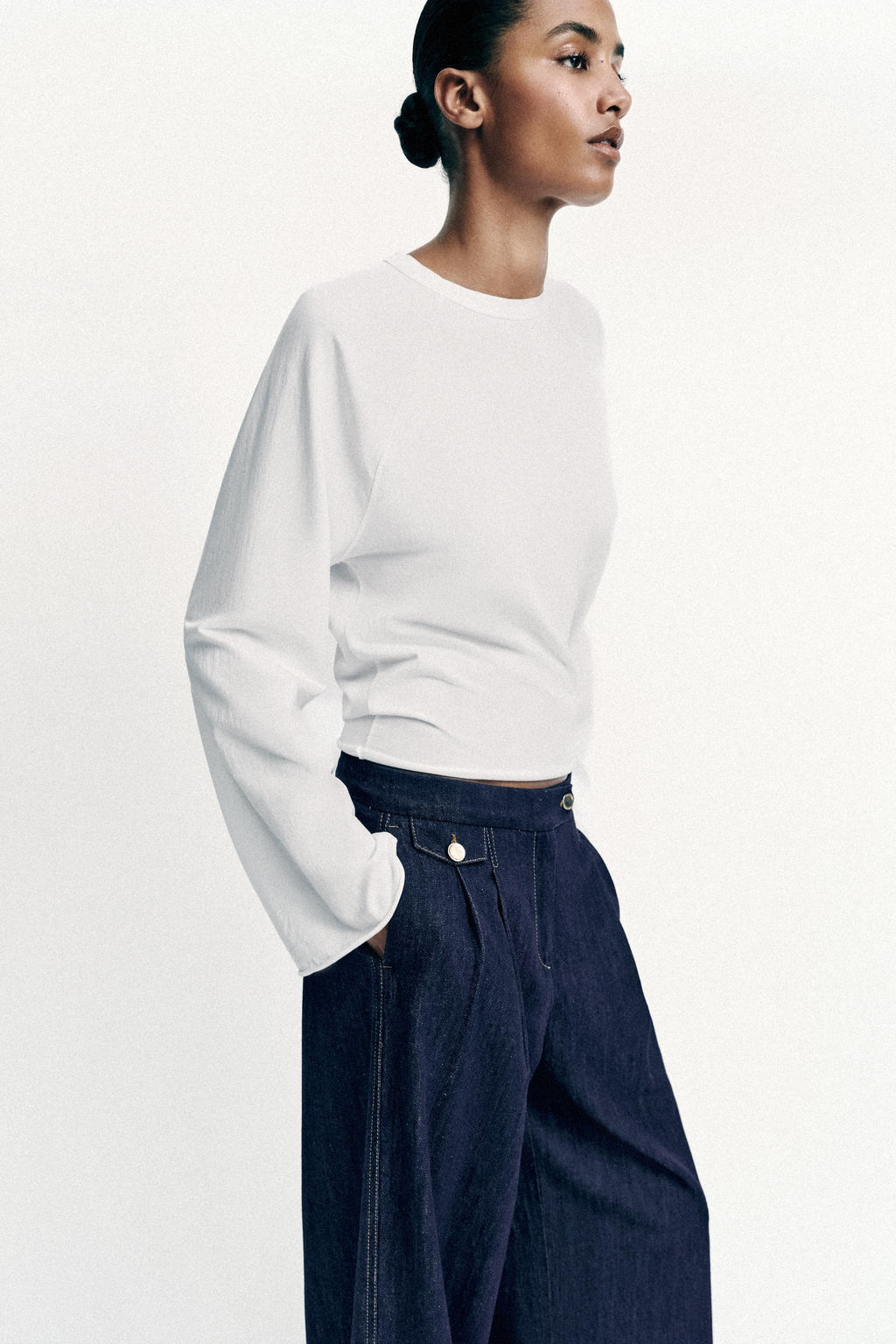 PANTAL?N Z1975 ANCHO PINZAS / Azul - Zara фото 5