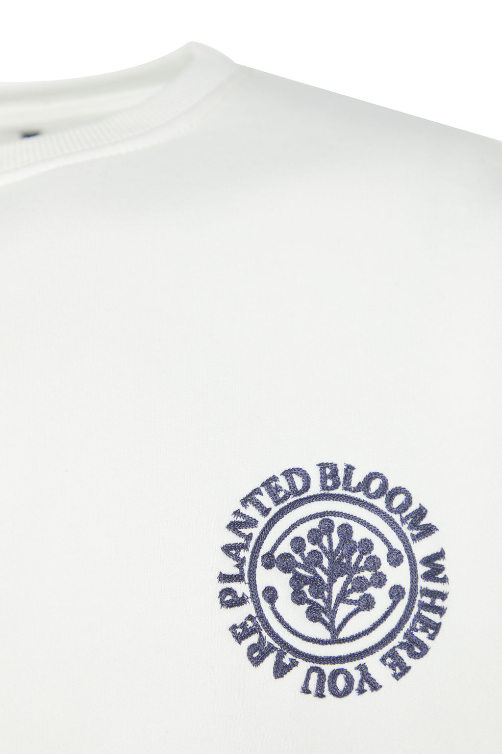 Ekru Oversize/Genis Kesim Cicek Nak?sl? Ici Polar/S?cak Tutan Sweatshirt TMNAW24SW00012