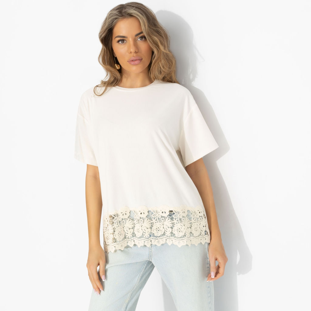 Футболка из трикотажа-лапша, Знак принцессы (беж) - Charutti фото 4