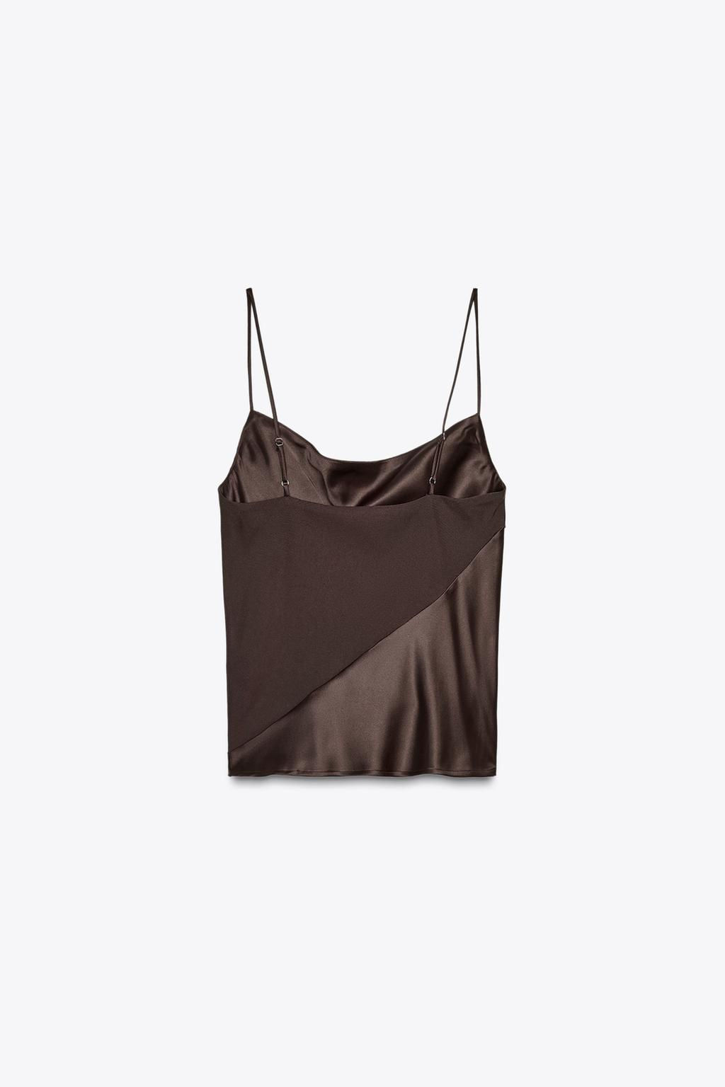 SATIN TRIM CAMISOLE TOP - Zara фото 8