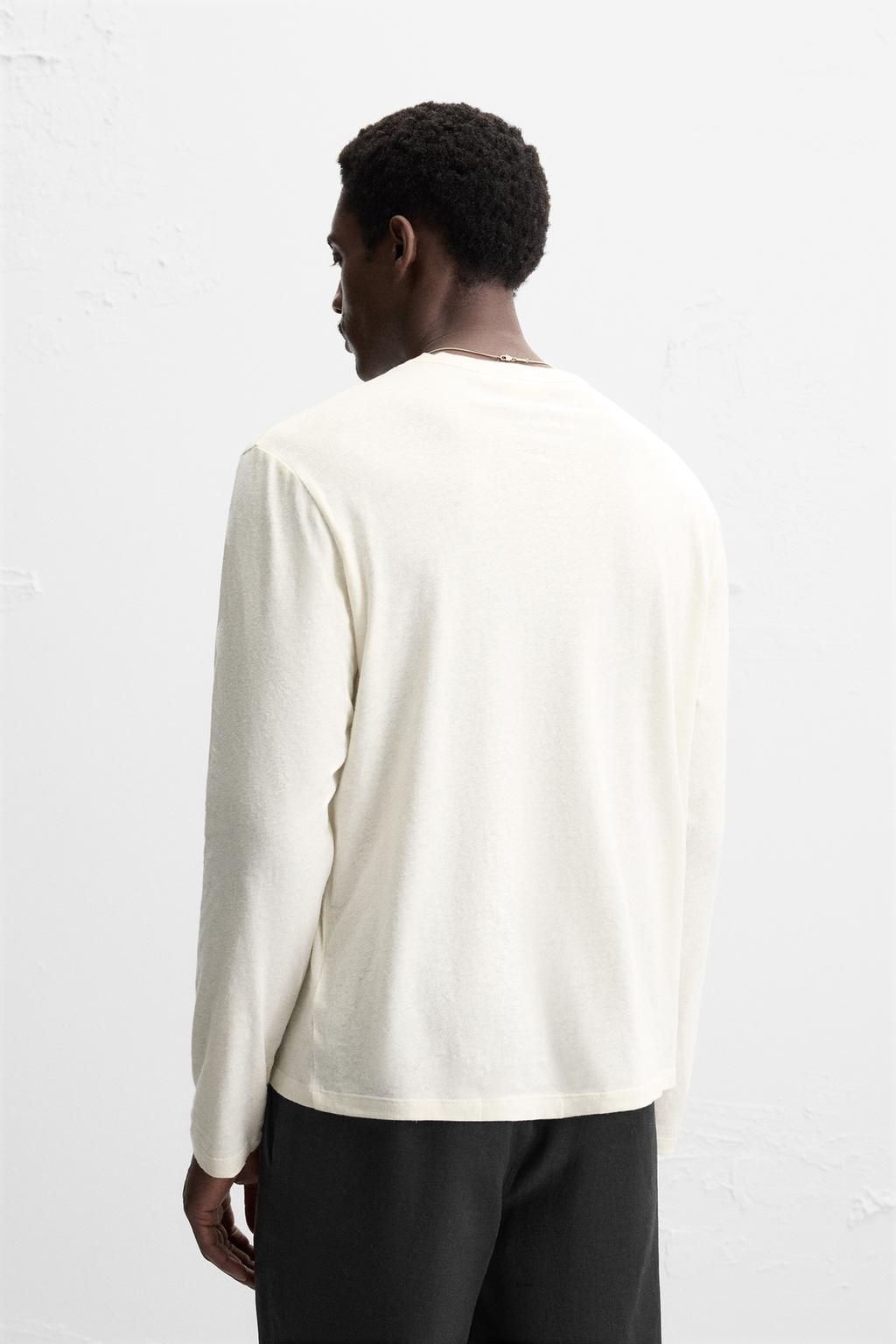 COTTON - HEMP T-SHIRT - Zara фото 10