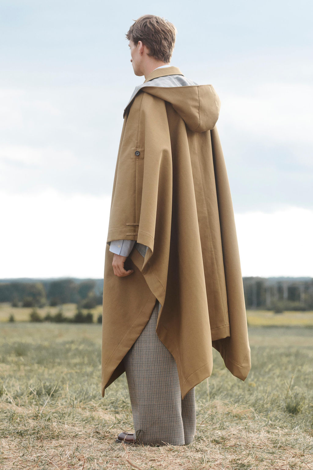 CONTRAST CHECK WATER-REPELLENT PONCHO LIMITED EDITION - Zara фото 3