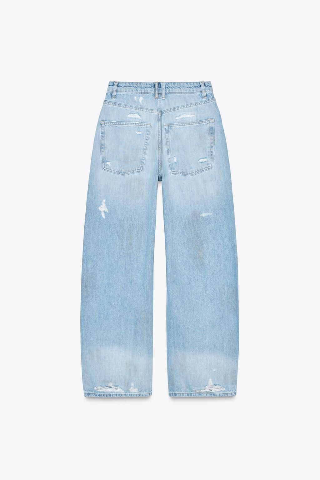 TRF RIPPED BAGGY MID-WAIST JEANS - Zara фото 8