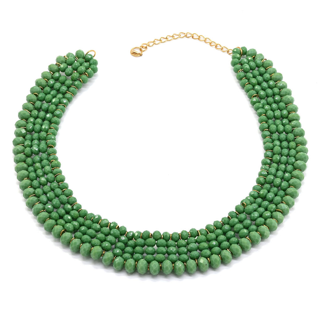 Зеленое ожерелье из циркона, 41см