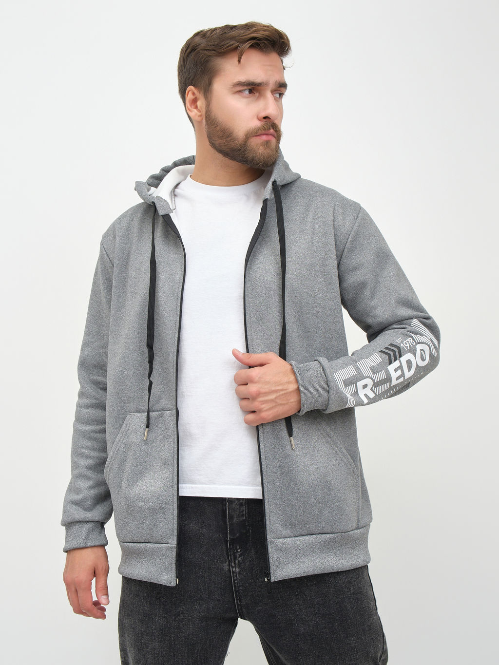 Толстовка муж. Дэнди 3-х нитка начес серый