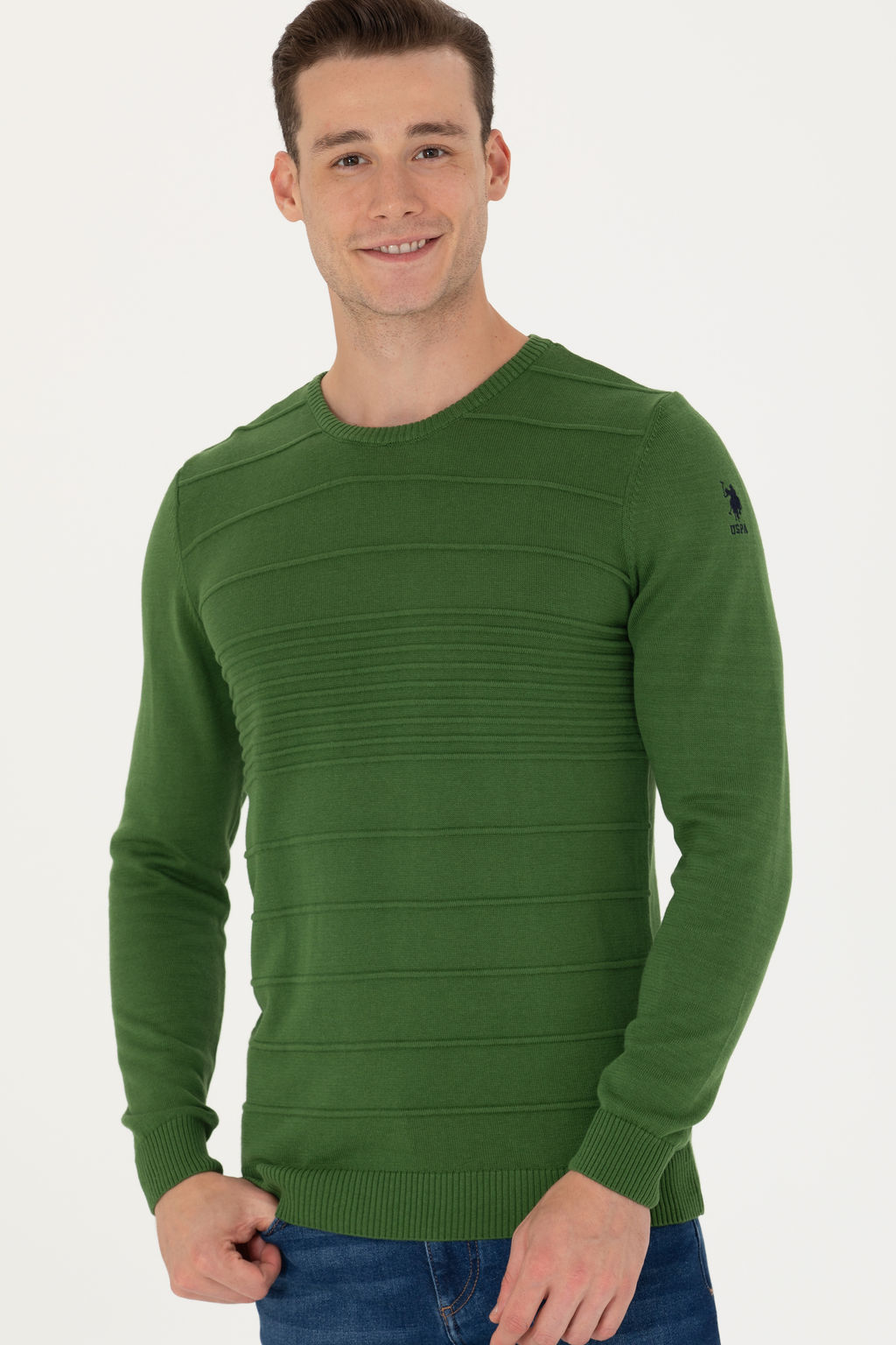 U. S. Polo Assn Мужской зеленый свитер - U.s. polo assn фото 18