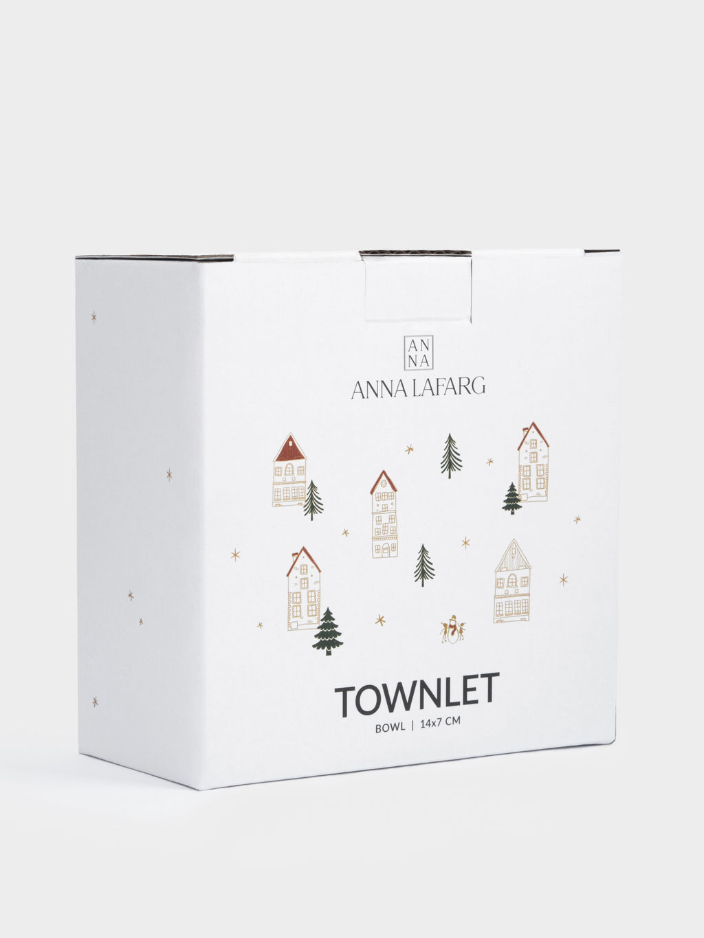 Пиала, 14x7 см, фарфор N, бело-золотистая, Домики и ели, Townlet - Anna lafarg фото 7