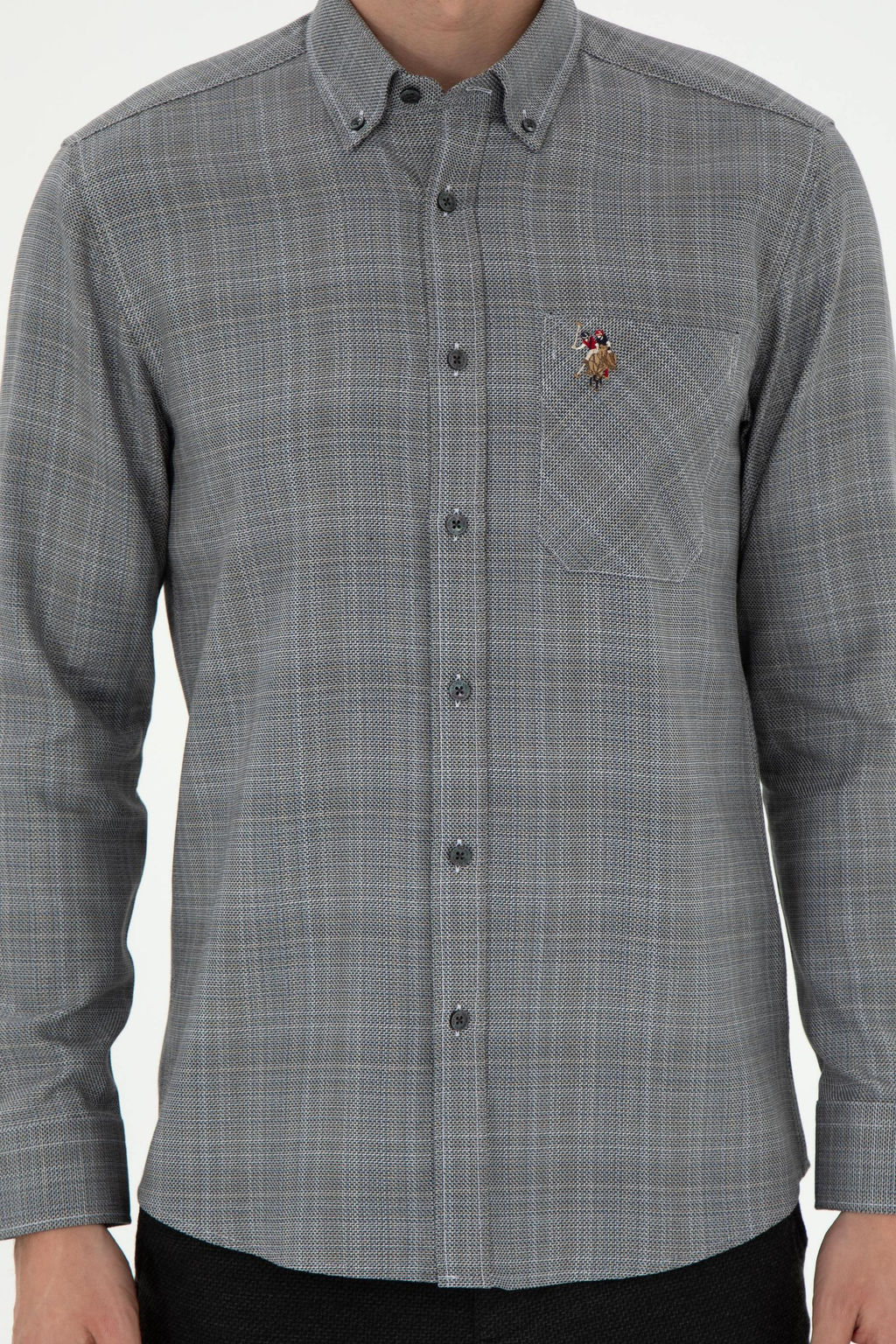 Мужская черная рубашка с длинным рукавом Неожиданная скидка в корзине - U.s. polo assn фото 6