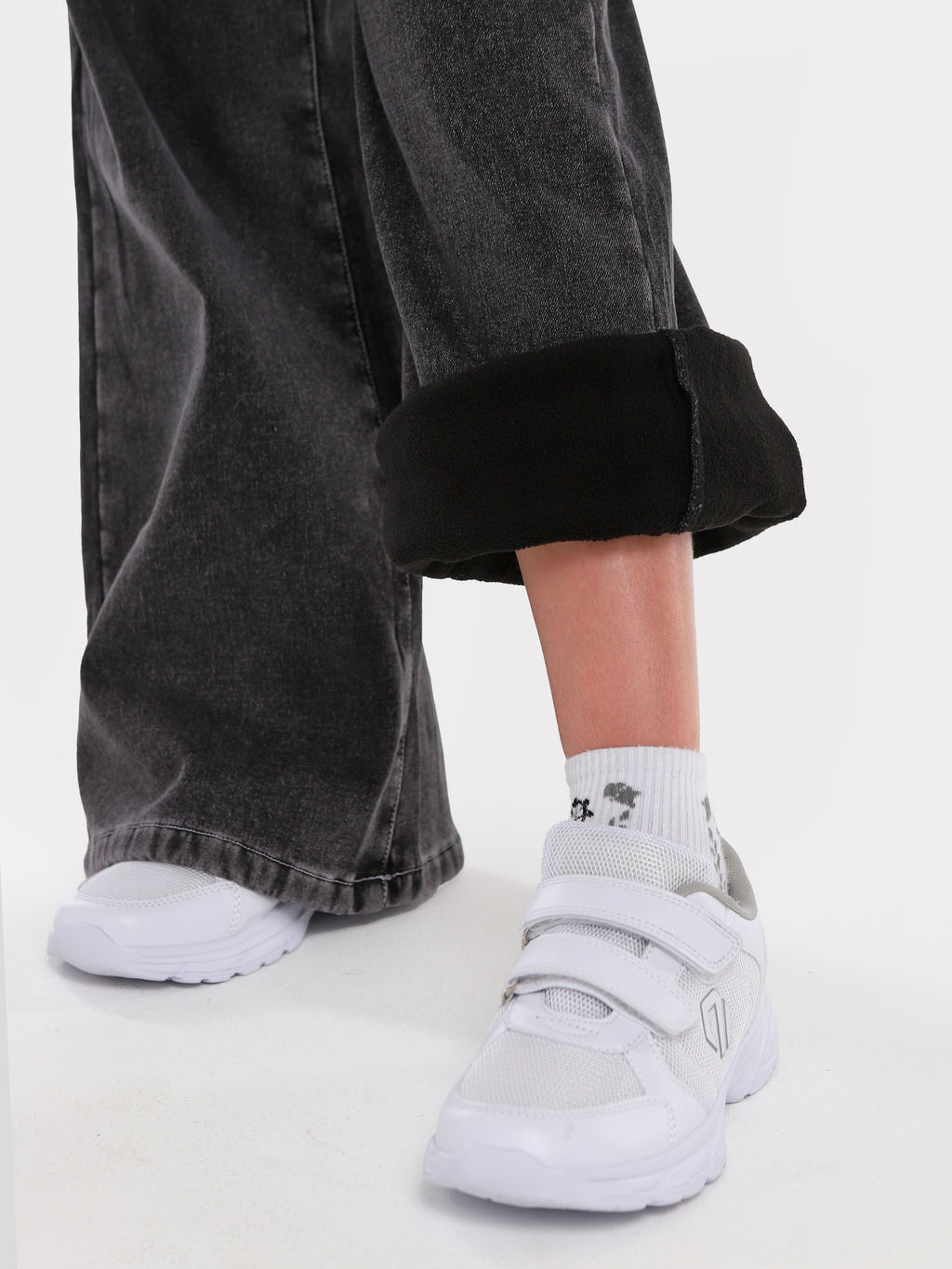 Джинсы-палаццо утеплённые для девочек - СИНЯЯ МОДА фото 2