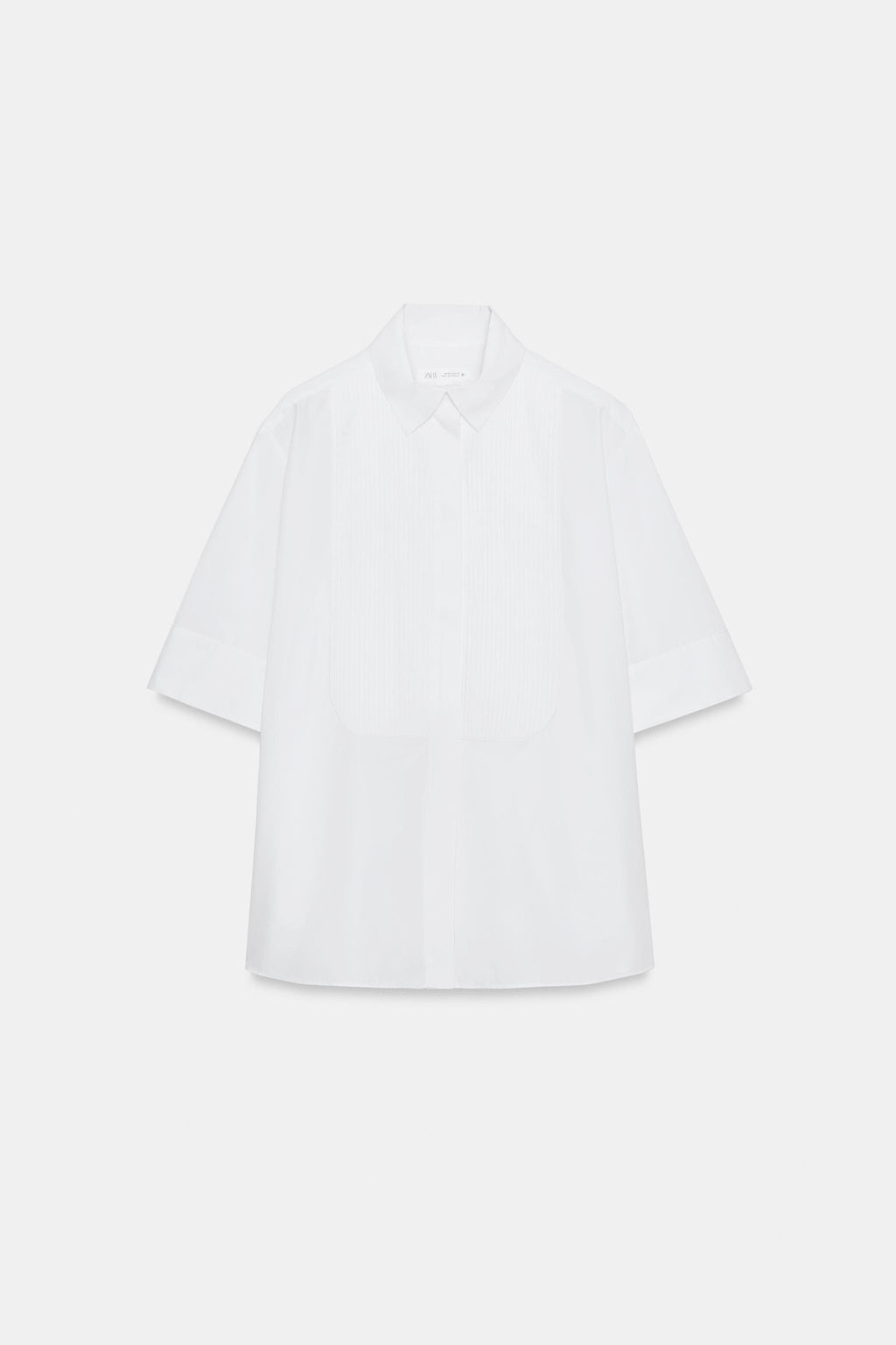 CAMISA POPEL?N PECHERA ZW COLLECTION / Blanco - Zara фото 6