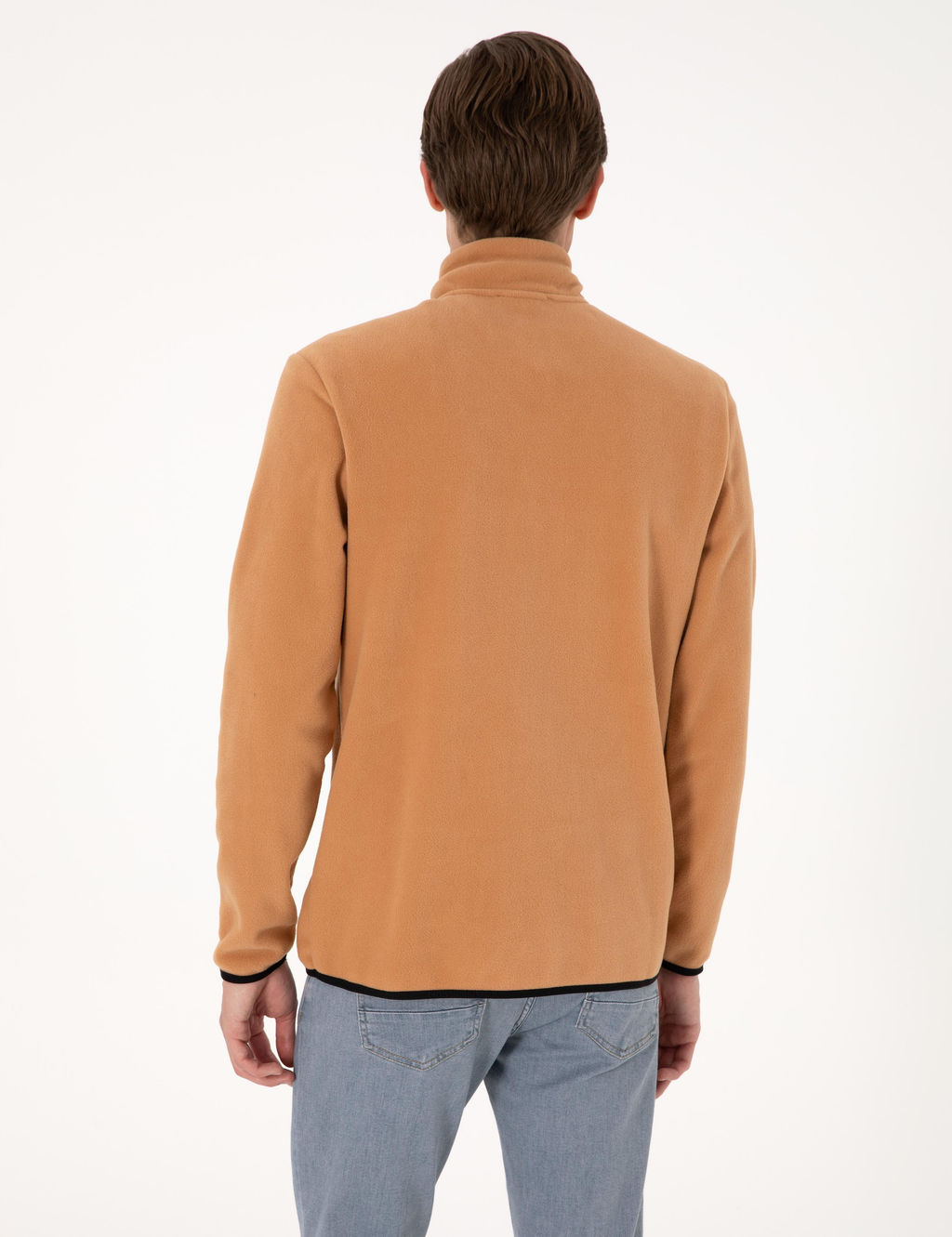 A__k Kahverengi Regular Fit Yar_m Fermuarl_ Polar Sweatshirt - Pierre cardin фото 5