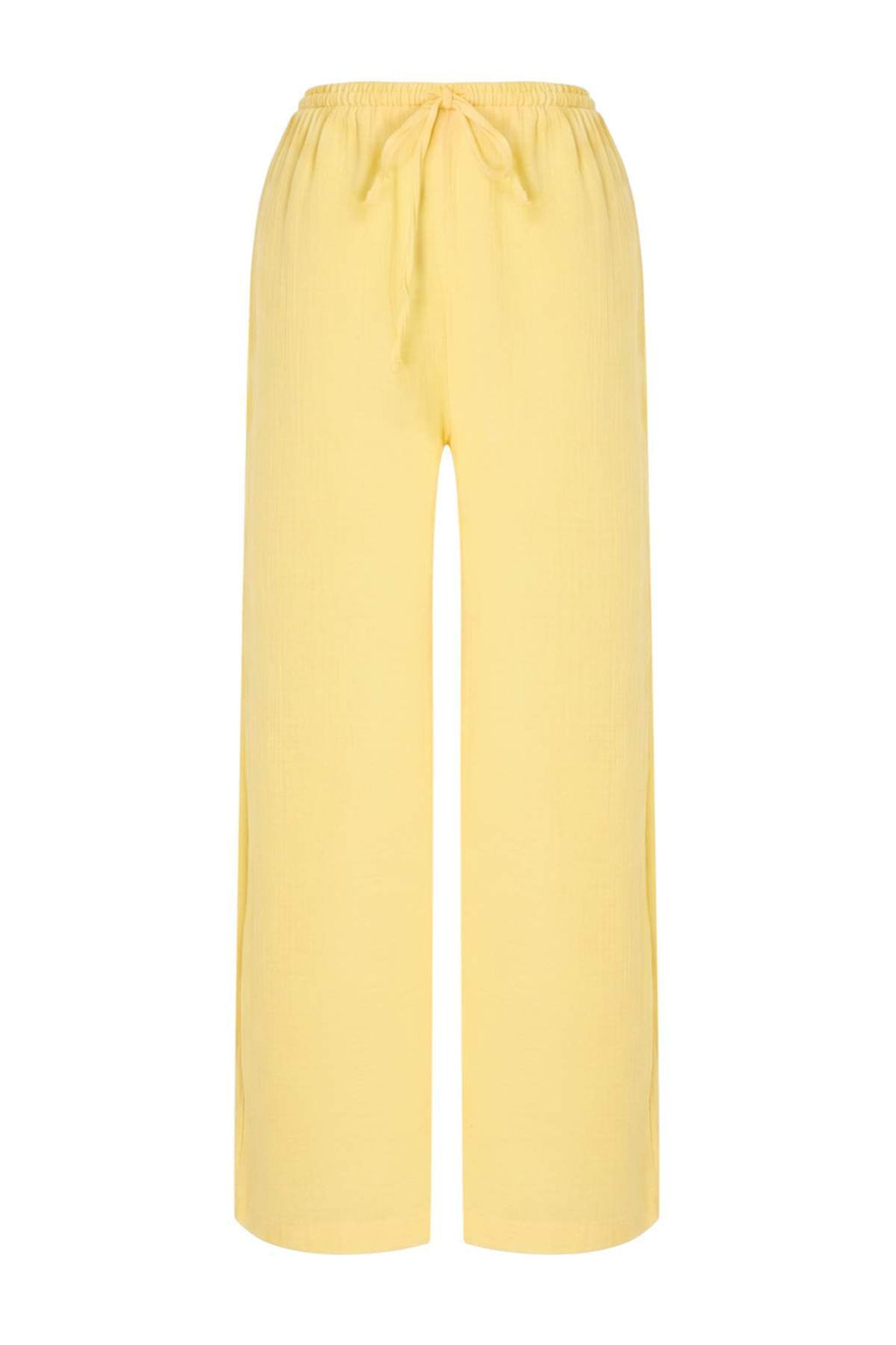Kahverengi Dokuma Muslin Normal Bel 100% Pamuk Plaj Pantolon TBESS26PL00005 - Trendyolmilla фото 3