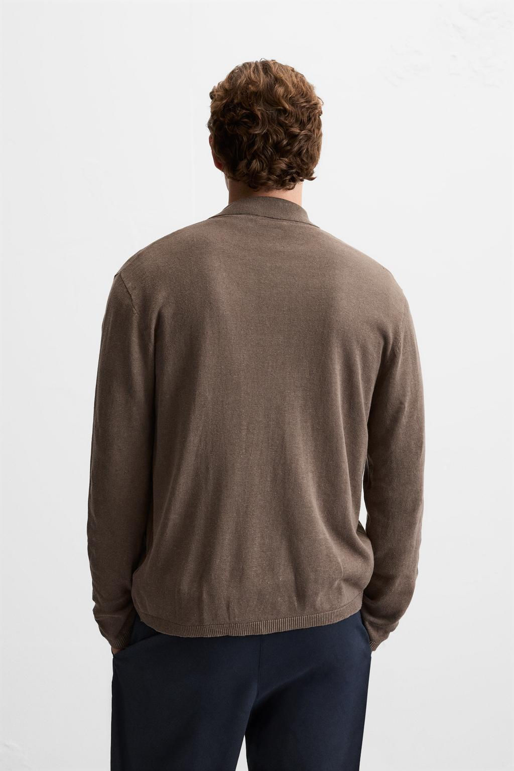 COTTON - LINEN CARDIGAN - Zara фото 3