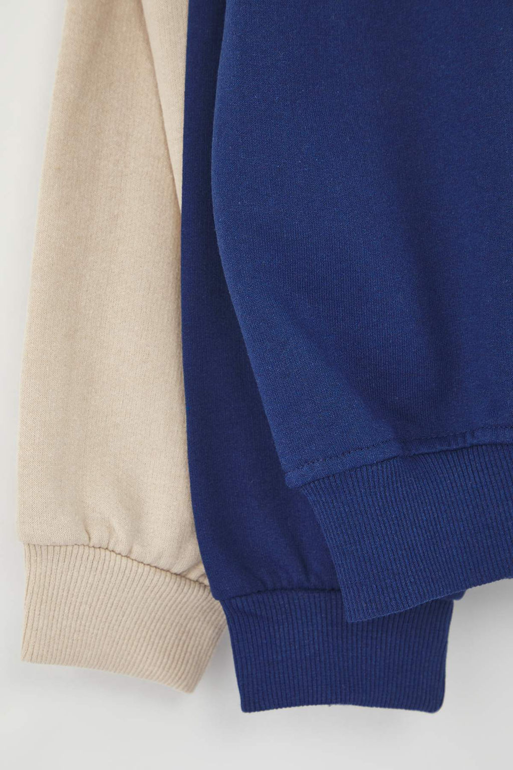 Lacivert-Tas 2li Paket Oversize/Genis Kesim Ici Polar/S?cak Tutan Sweatshirt TMNAW24SW00001