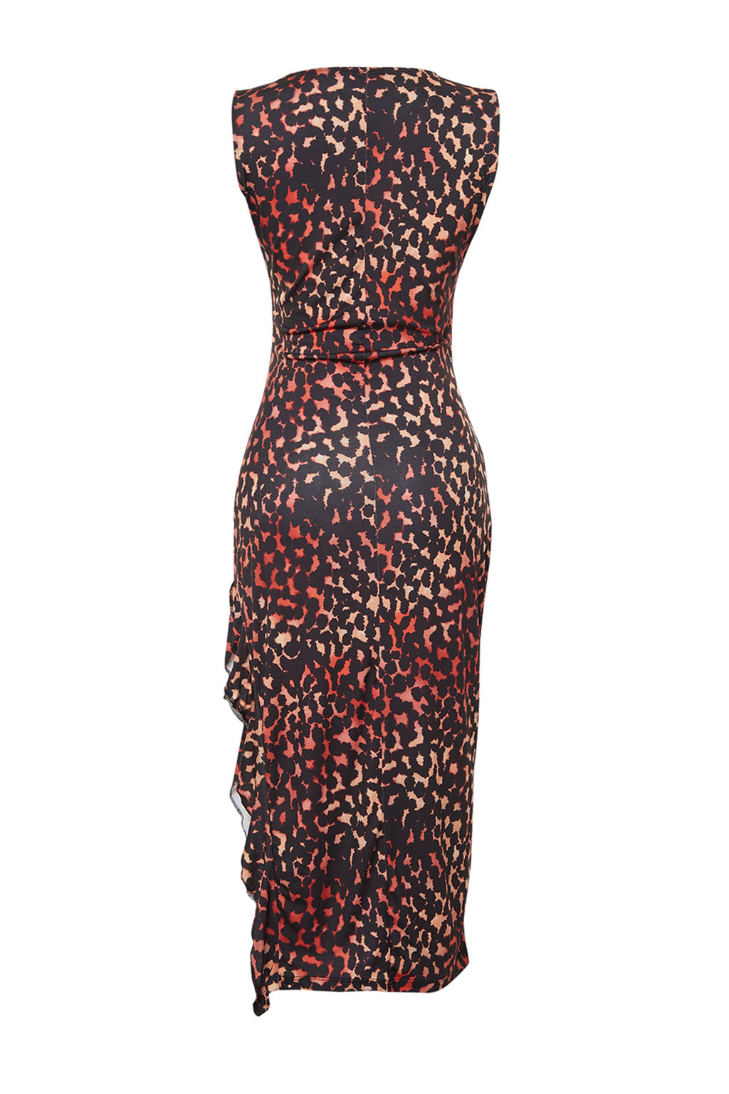 Cok Renkli Animal/Leopar Bask?l? Fitted/Vucuda Oturan Esnek Orme Maxi Kalem Elbise TWOSS24EL00584 - Trendyolmilla фото 8