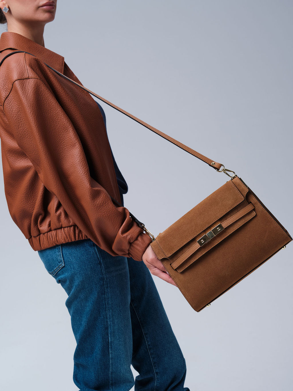 Замшевая сумка Rachel DBR 31361 cветло-коричневый  фото 6