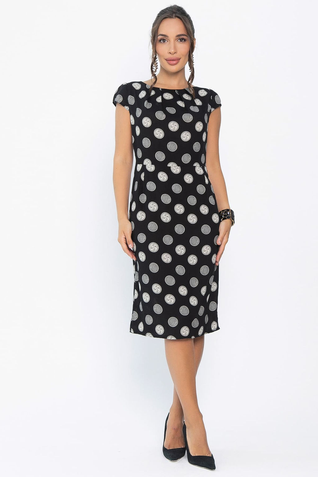 Платье Габриэль (черное/круги) П13953-10М