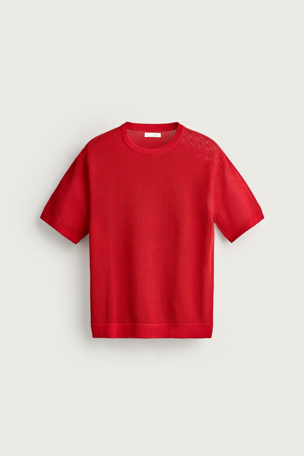 CAMISETA PUNTO ESTRUCTURA CALADOS / Rojo - Zara фото 5