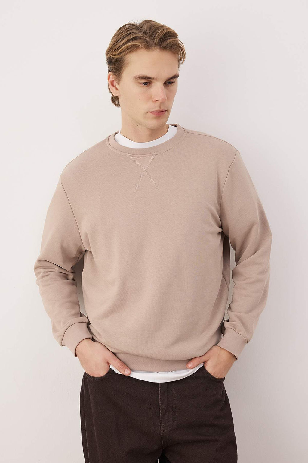 Indigo Rahat Kesim Basic Bisiklet Yaka Sweatshirt TMNAW26SW00060 - Trendyolmilla фото 8