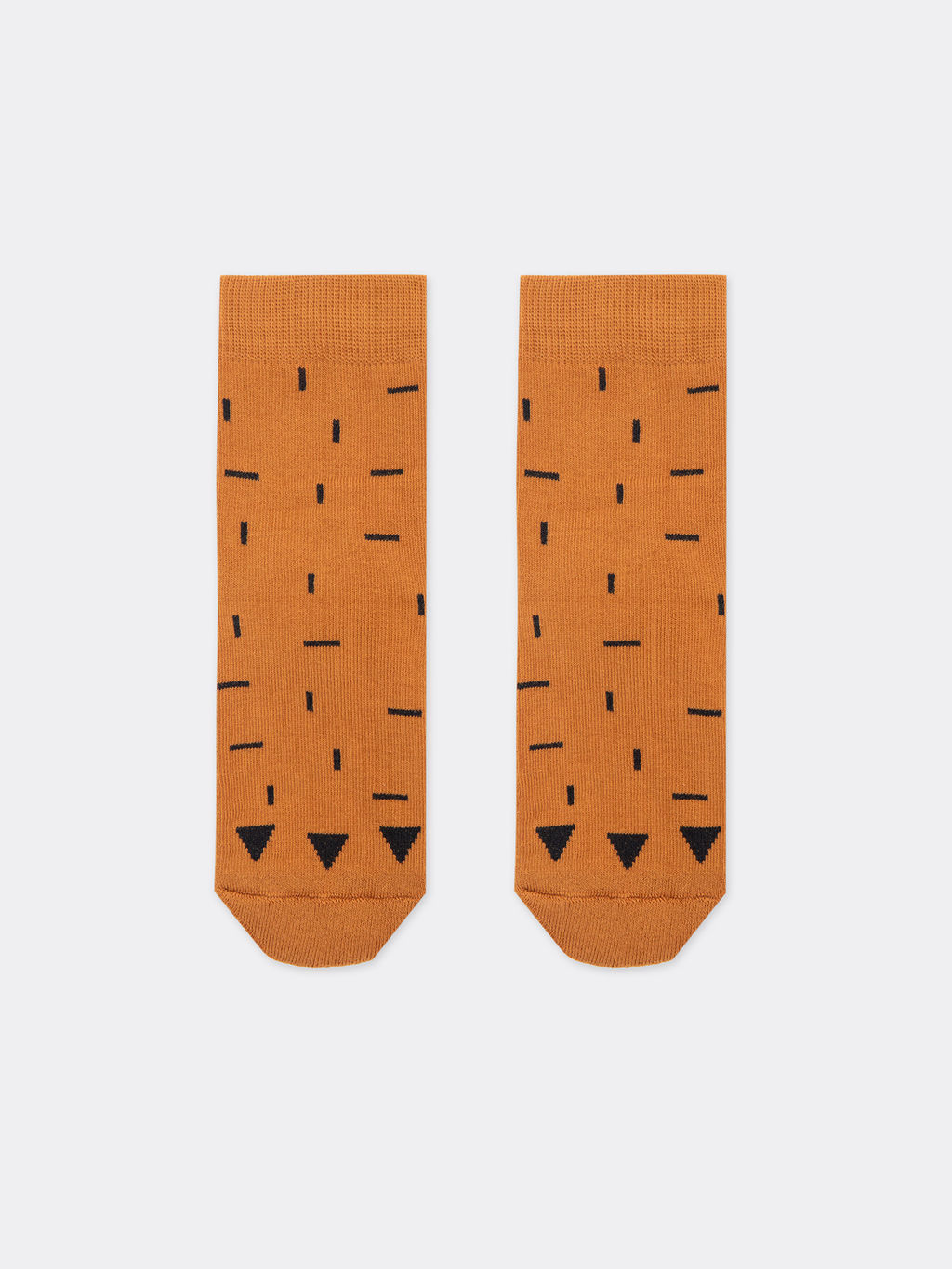 Цена за 5 пар! Высокие детские носки в коричневом цвете с плюшевым следом и рисунком - Mark formelle фото 3