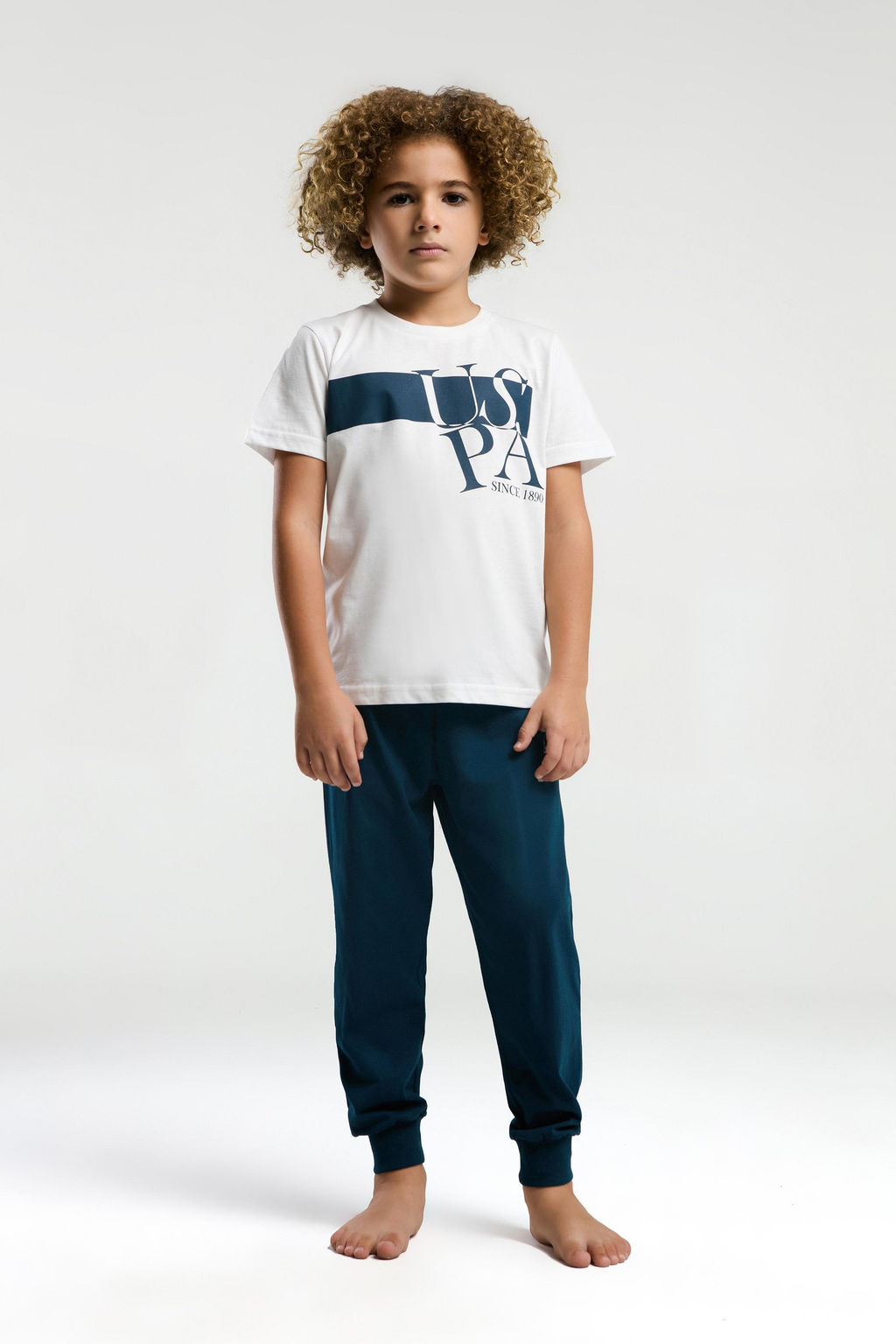 Erkek _ocuk Beyaz Pijama Tak_m_ Sepette S_rpriz _ndirim