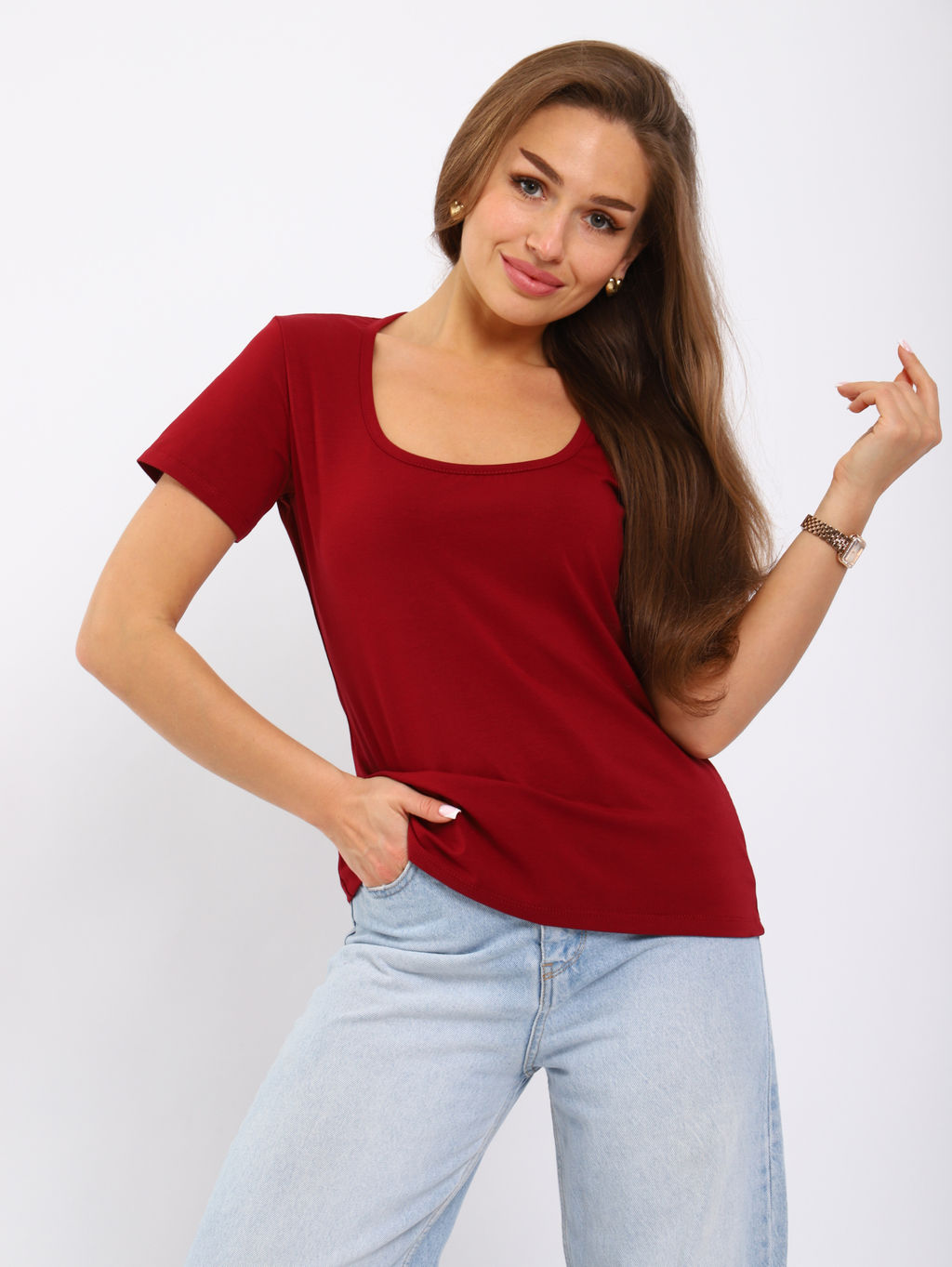 Футболка женская 6-203ж (бордо)