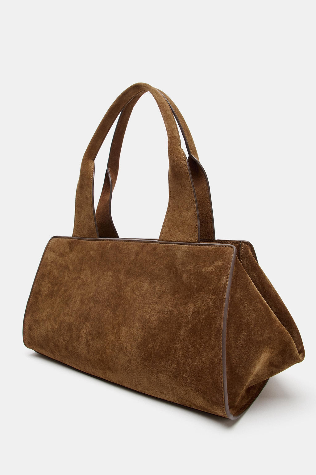 LEATHER SPLIT SUEDE DOUBLE HANDLE BAG - Zara фото 12