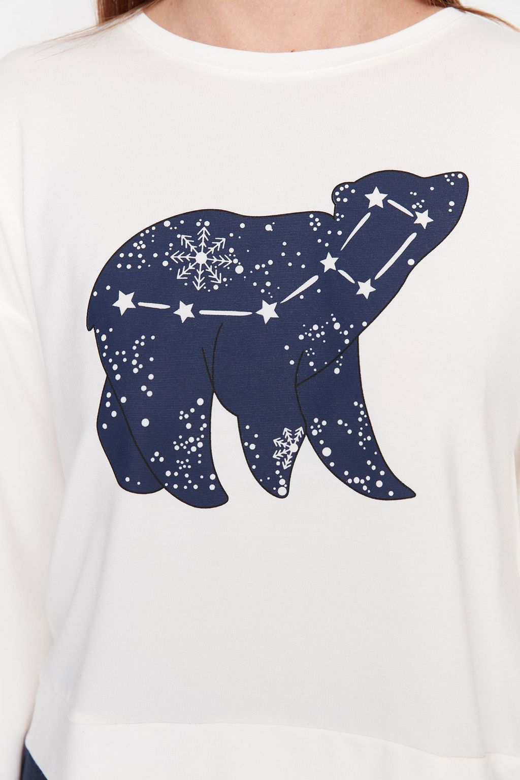 Trendyolmilla Cok Renkli %100 Pamuklu Y?ld?z Desenli Orme Pijama Tak?m? THMAW21PT0241  фото 3