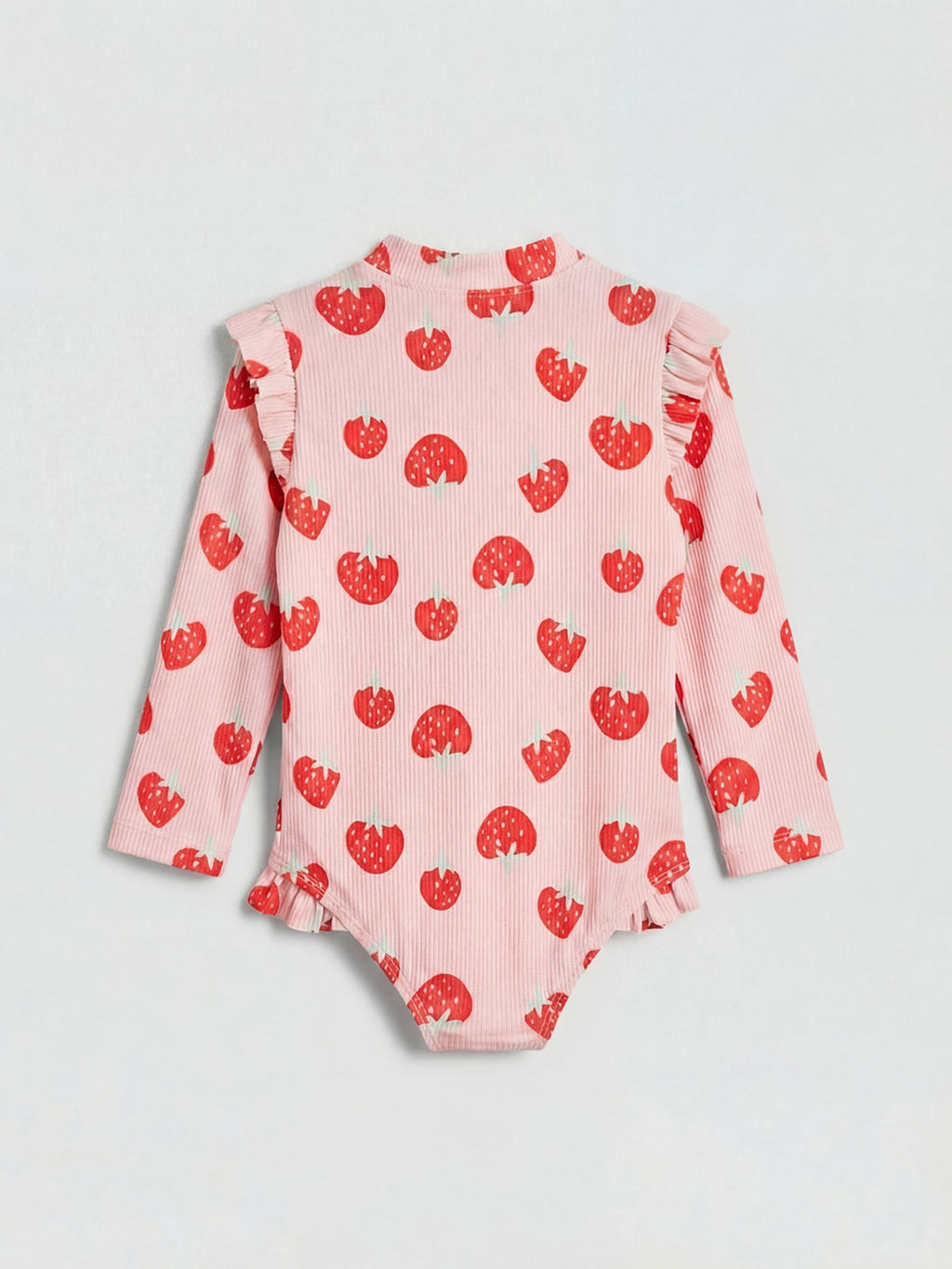 Uzun Kollu Desenli K?z ?ocuk Mayo