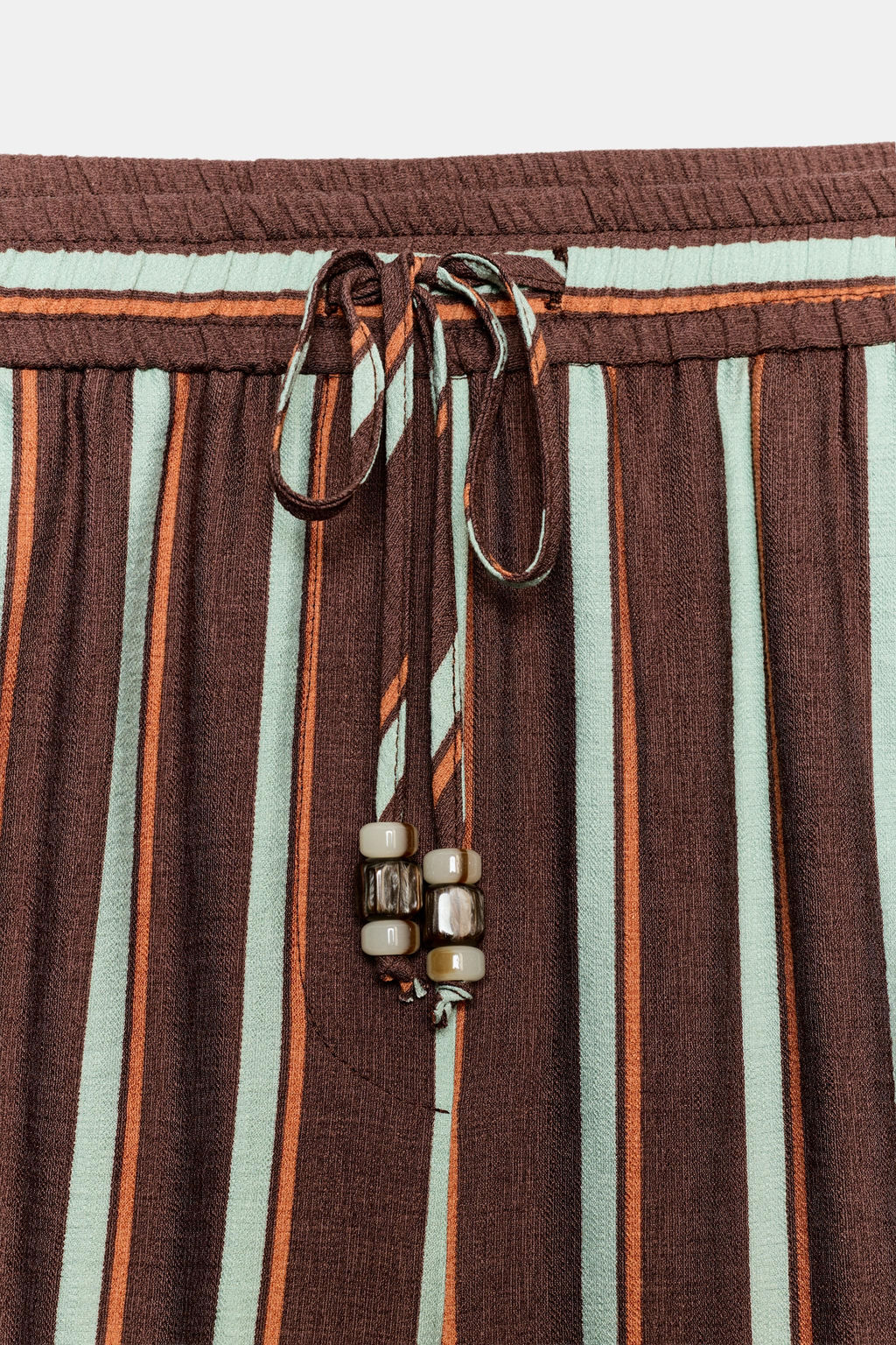 PANTAL?N ANCHO RAYAS / Rayas marrones - Zara фото 8