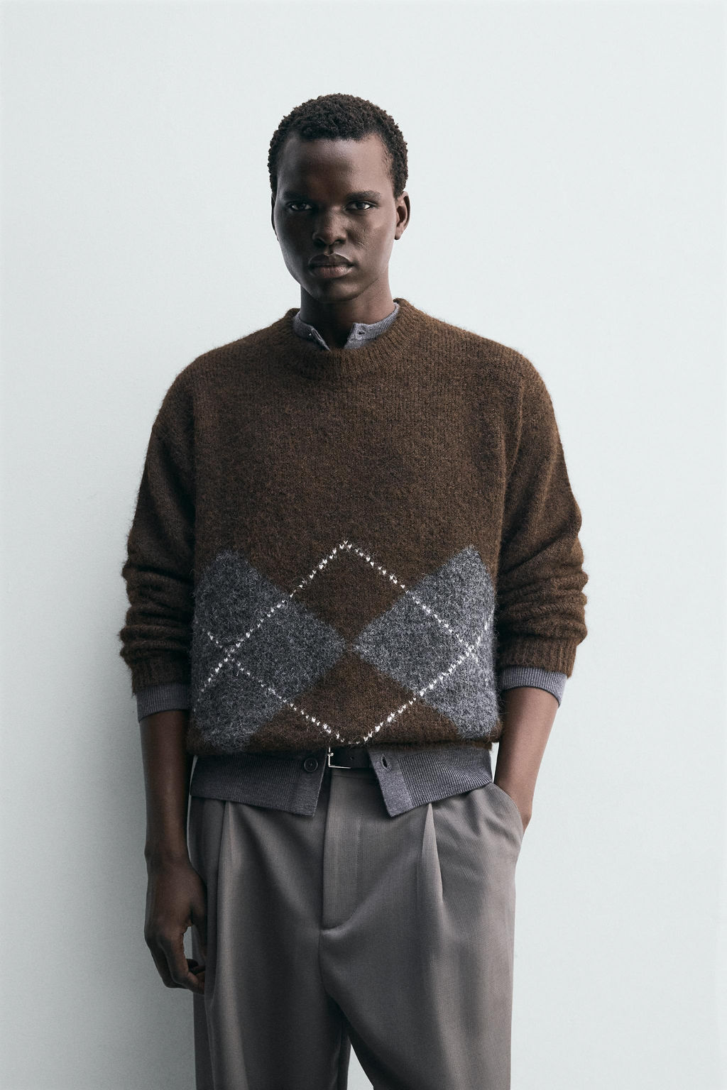 DIAMOND JACQUARD SWEATER - Zara фото 2