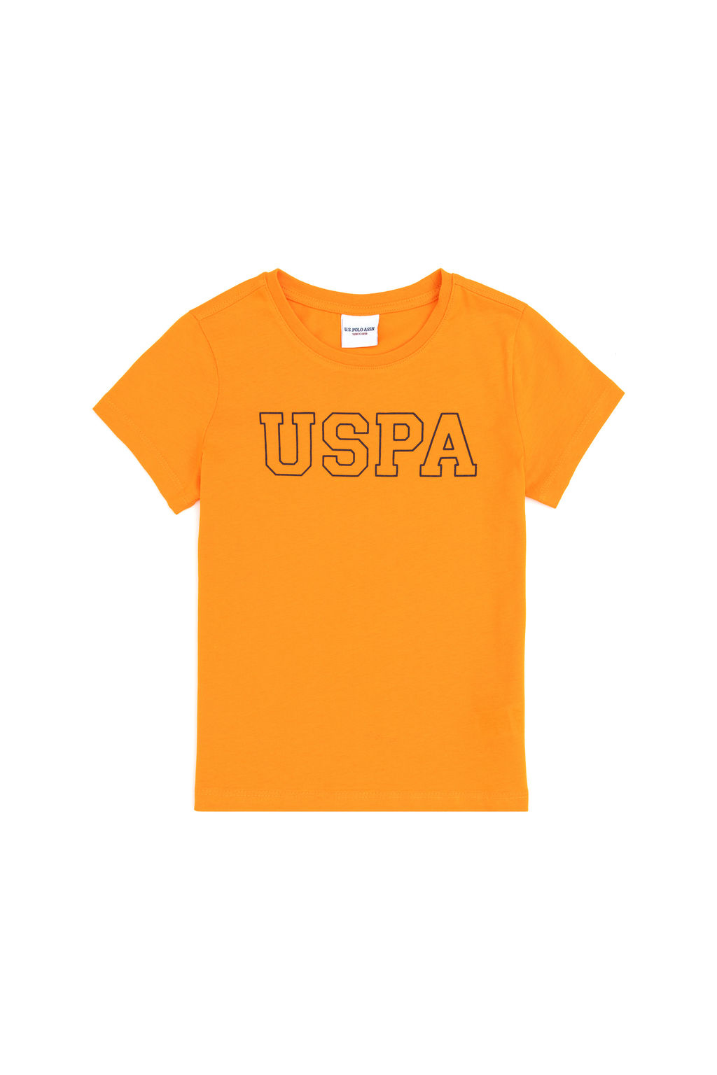Футболка базовая U.S. Polo Assn для мальчиков с круглым вырезом оранжевая из хлопка  фото 7
