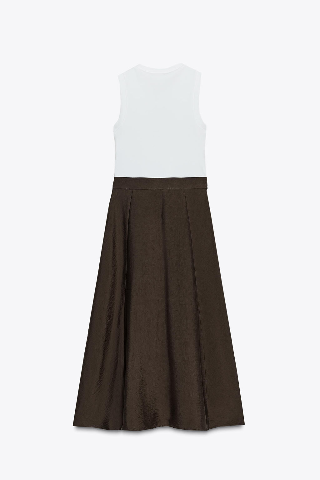 BELTED CONTRAST MIDI DRESS - Zara фото 6