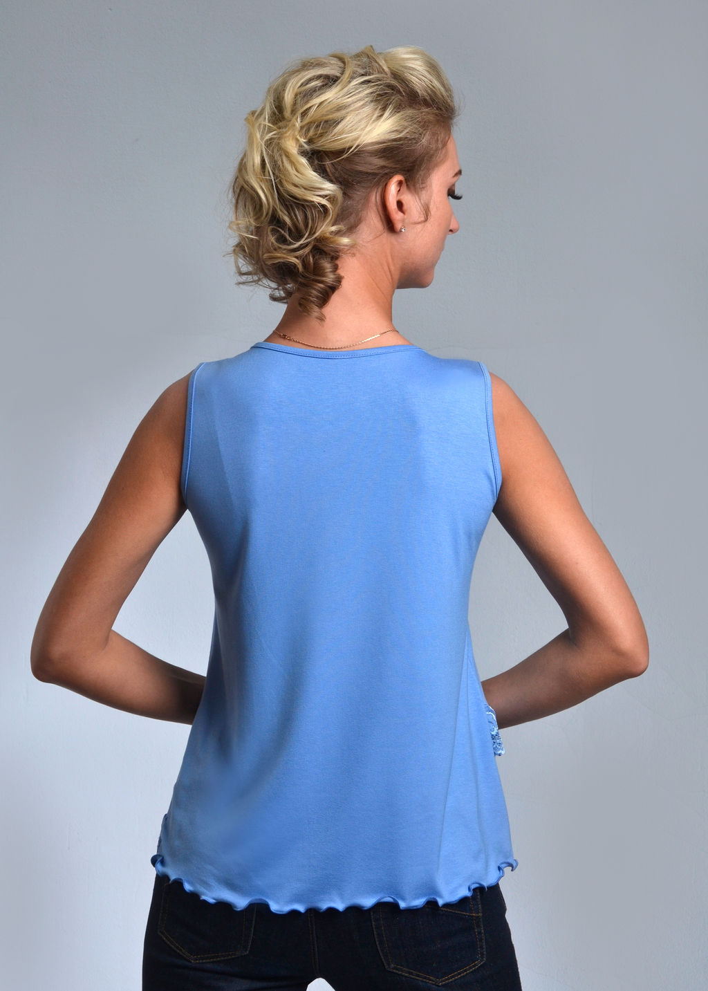 Майка женская ЖАКЛИН (голубой №10) - Ивановская трикотажная компания фото 3
