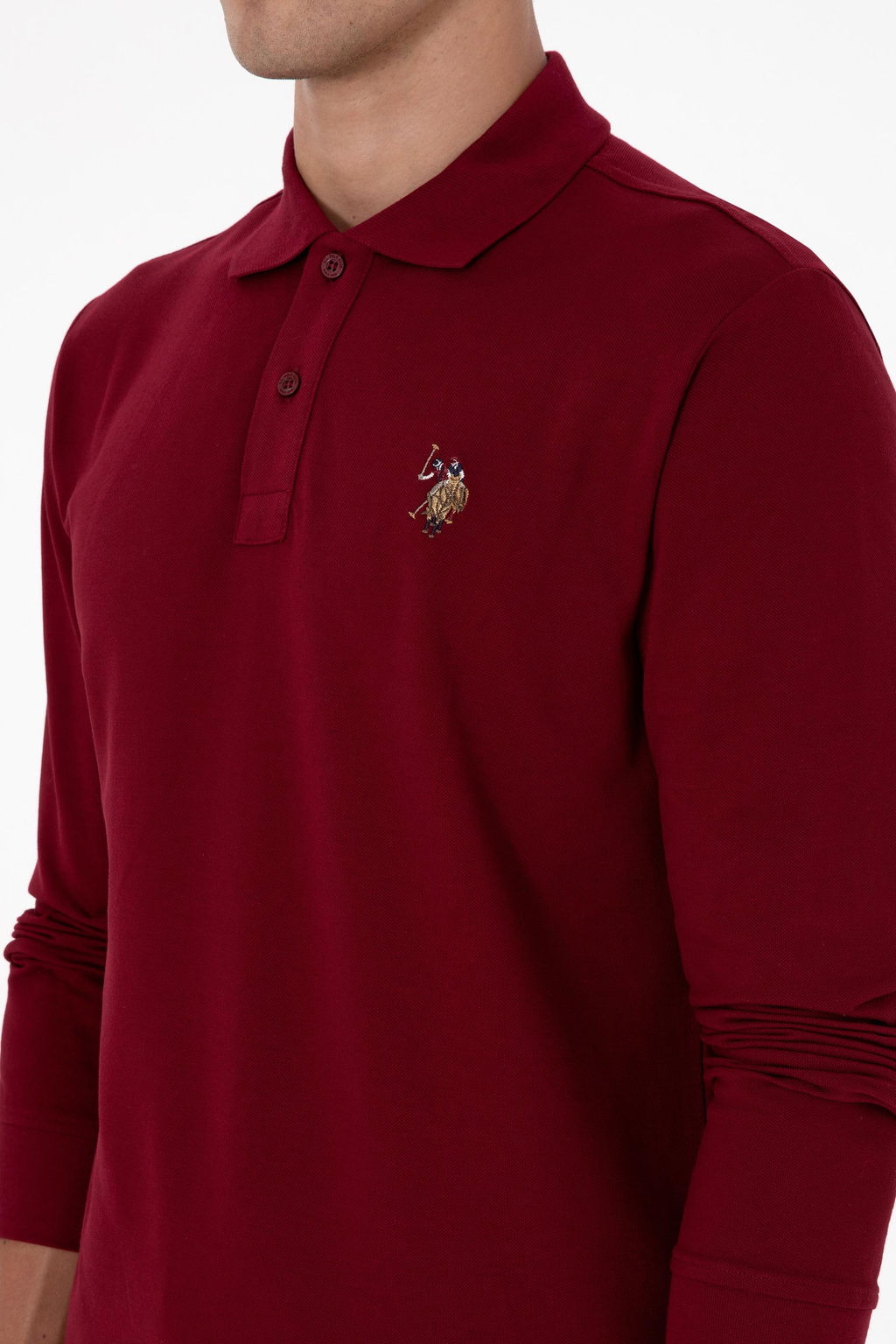 Erkek Regular Fit Polo Yaka Bordo Basic Sweatshirt Sepette S_rpriz _ndirim - U.s. polo assn фото 7