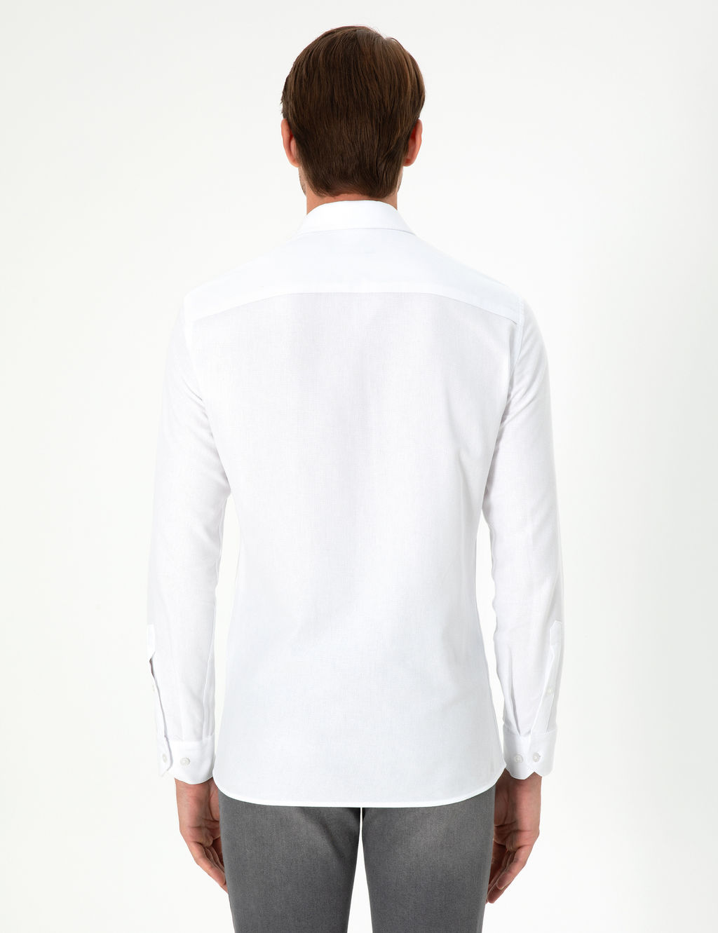 Beyaz Slim Fit Uzun Kollu G_mlek